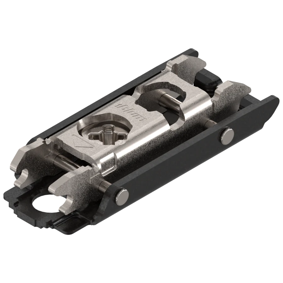 CLIP mounting plates Straight in-line dowel plates 20mm setback 0mm Onyx Black - Image 3