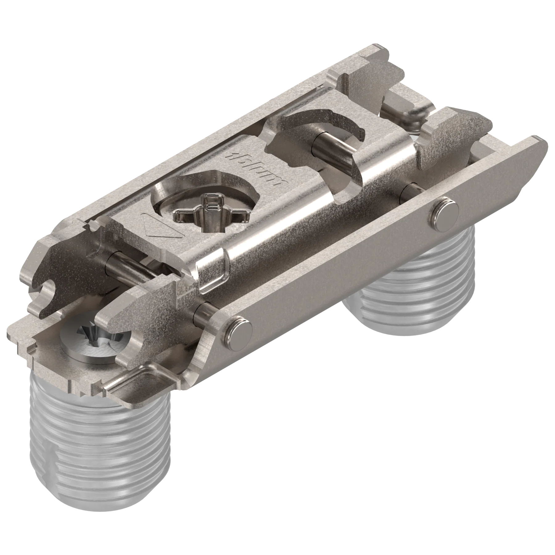CLIP mounting plates Straight in-line dowel Press-in plates 20mm setback 0mm Nickel