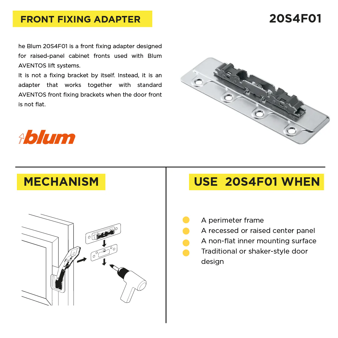 Aventos HS/HL/HK Arm Assembly Mounting Plate With Bracket Set, For Large Overlay 5-Piece Doors, Pair, Nickel-Plated - Image 2