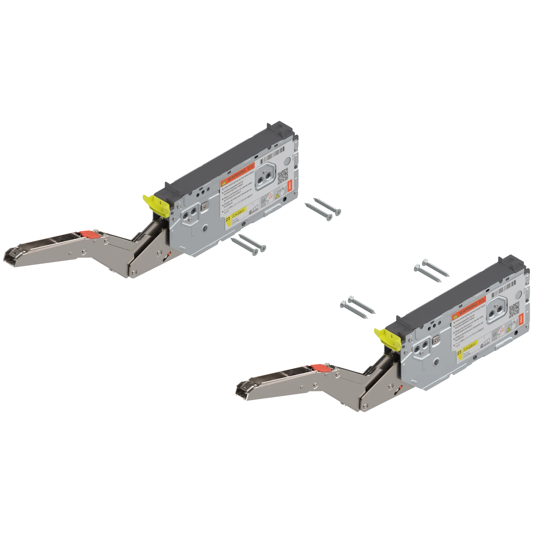 Aventos HK Top Stay Lift, Lift Mechanism (Set), PF=420-1610 (With 2 Pieces), for Screwing On, For TIP-ON, Zinc-Coated