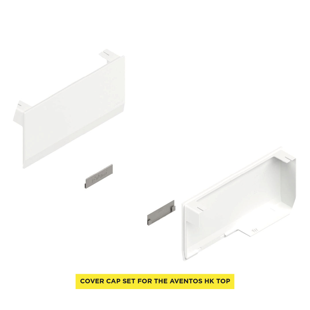 Aventos HK Top Stay Lift, Cover Cap Large, Plain, Right+Left, Silk White/Stainless Steel Brushed - Image 4