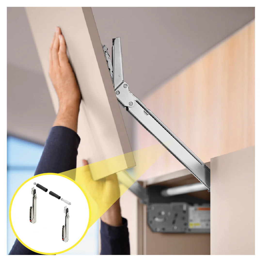 Aventos HL Top Lift Up, Lever (Set), CH=390-540 mm (15-3/8" - 21-1/4"), Non-Handed, Nickel-Plated - Image 2