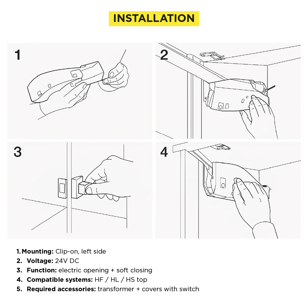 SERVO-DRIVE for Aventos Drive Unit, Aventos HF Top Bi-Fold, HL Top, HS Top Up & Over Lift System, Deep Gray - Image 5
