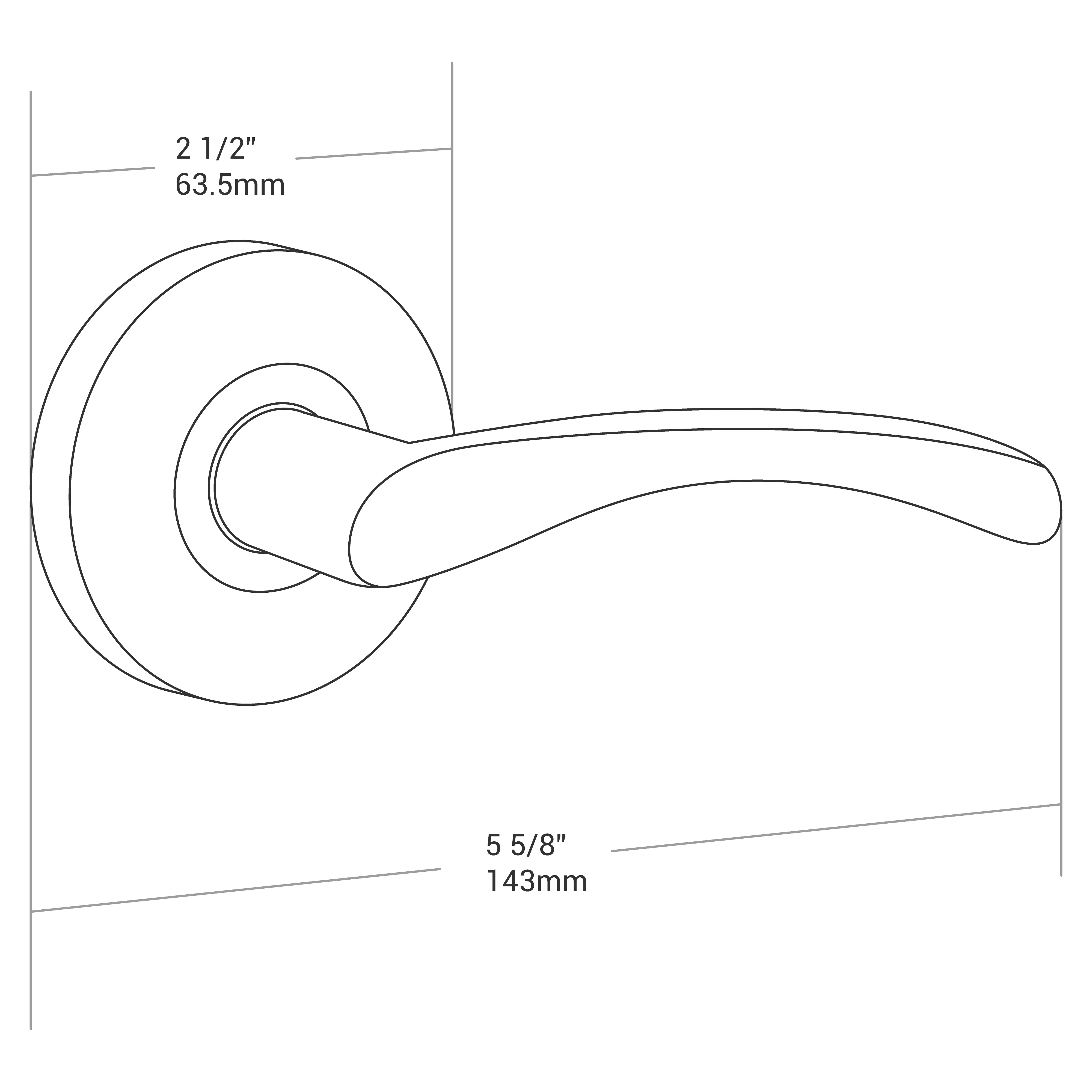 Door Lever Florence Passage Satin Nickel - Image 6