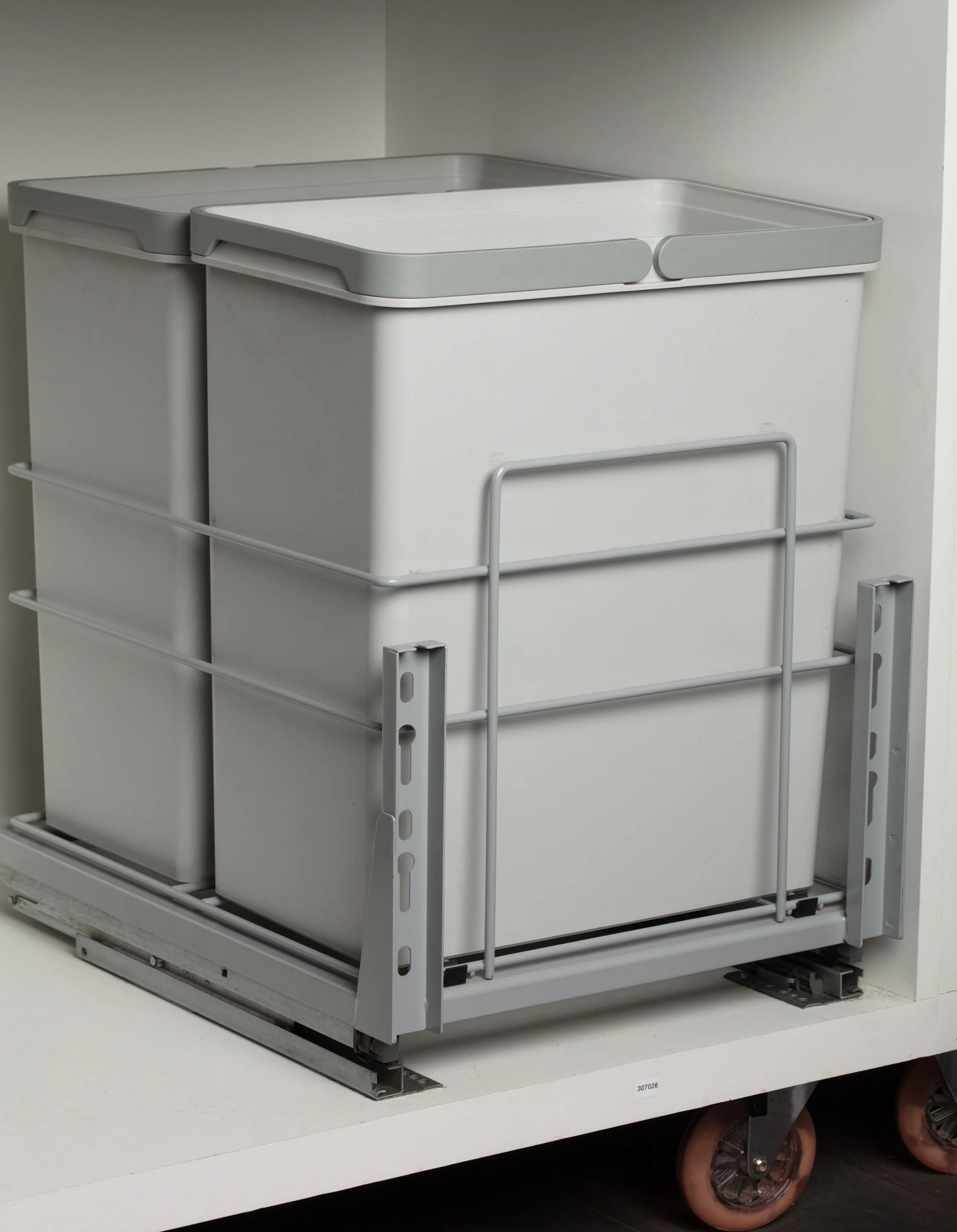 Double Waste Bin 2X28L Soft Close Gray - Image 5