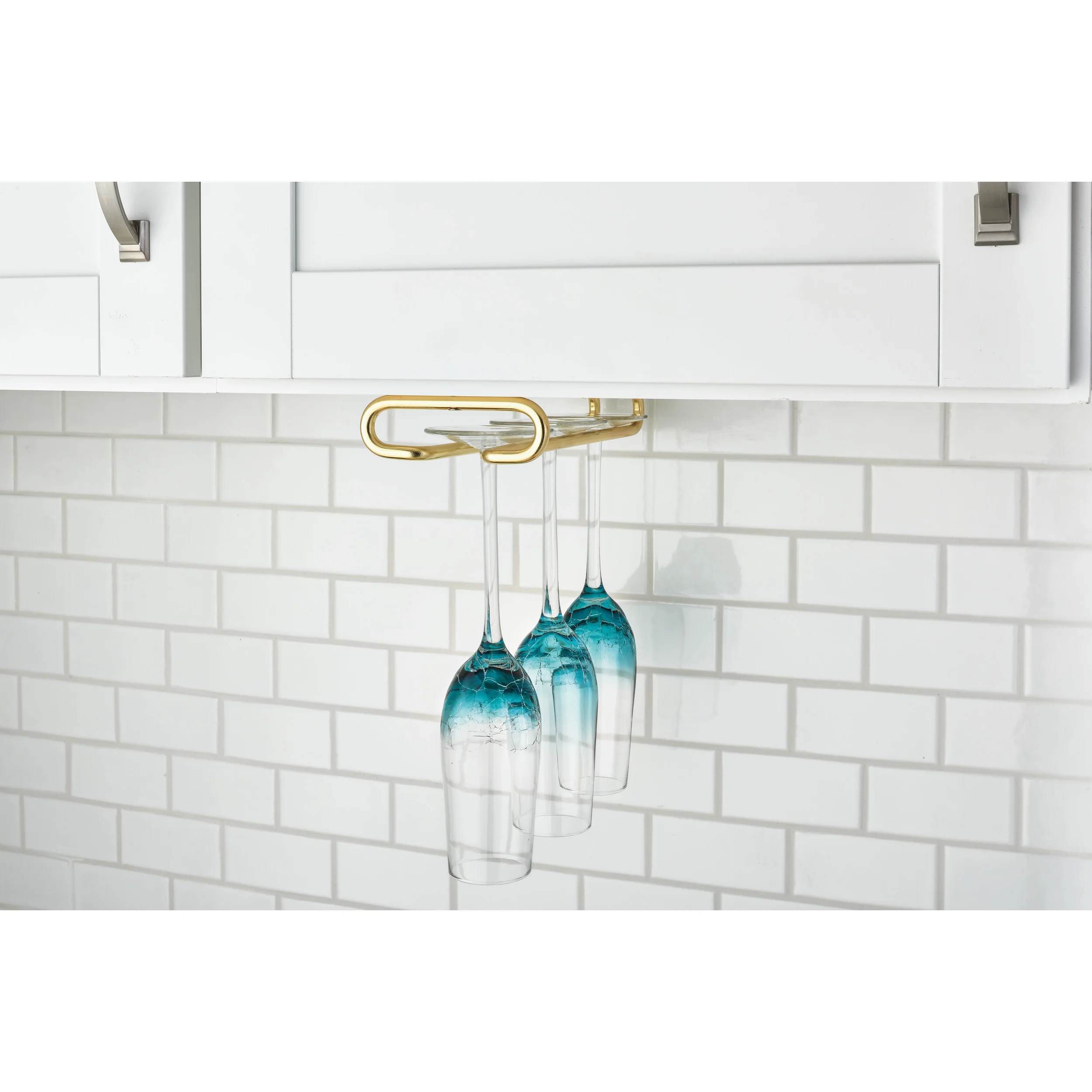 11 in Brass Under Cabinet Stemware Holder Brass 4.25 in (108 mm) W x 11 in (279 mm) D x 1.5 in (38 mm) H - Image 2
