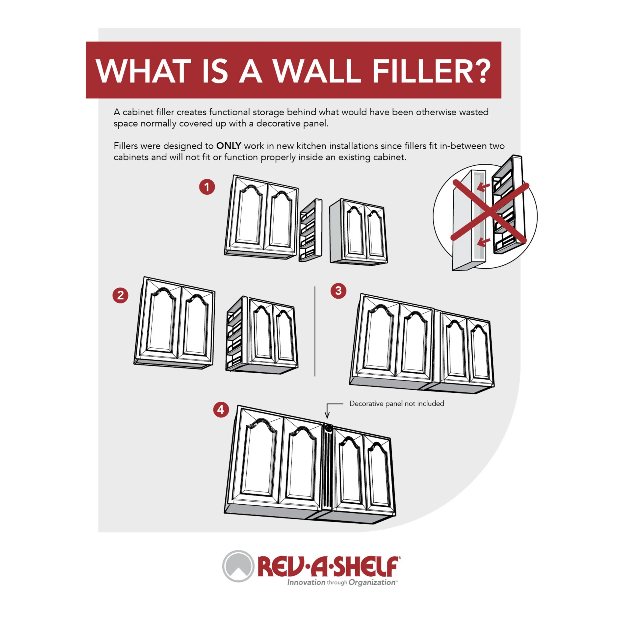 3 in. W x 39 in. H Pull-Out Between Cabinet Wall Filler Natural  3 in (76 mm) W x 11.13 in (283 mm) D x 39 in (991 mm) H - Image 4
