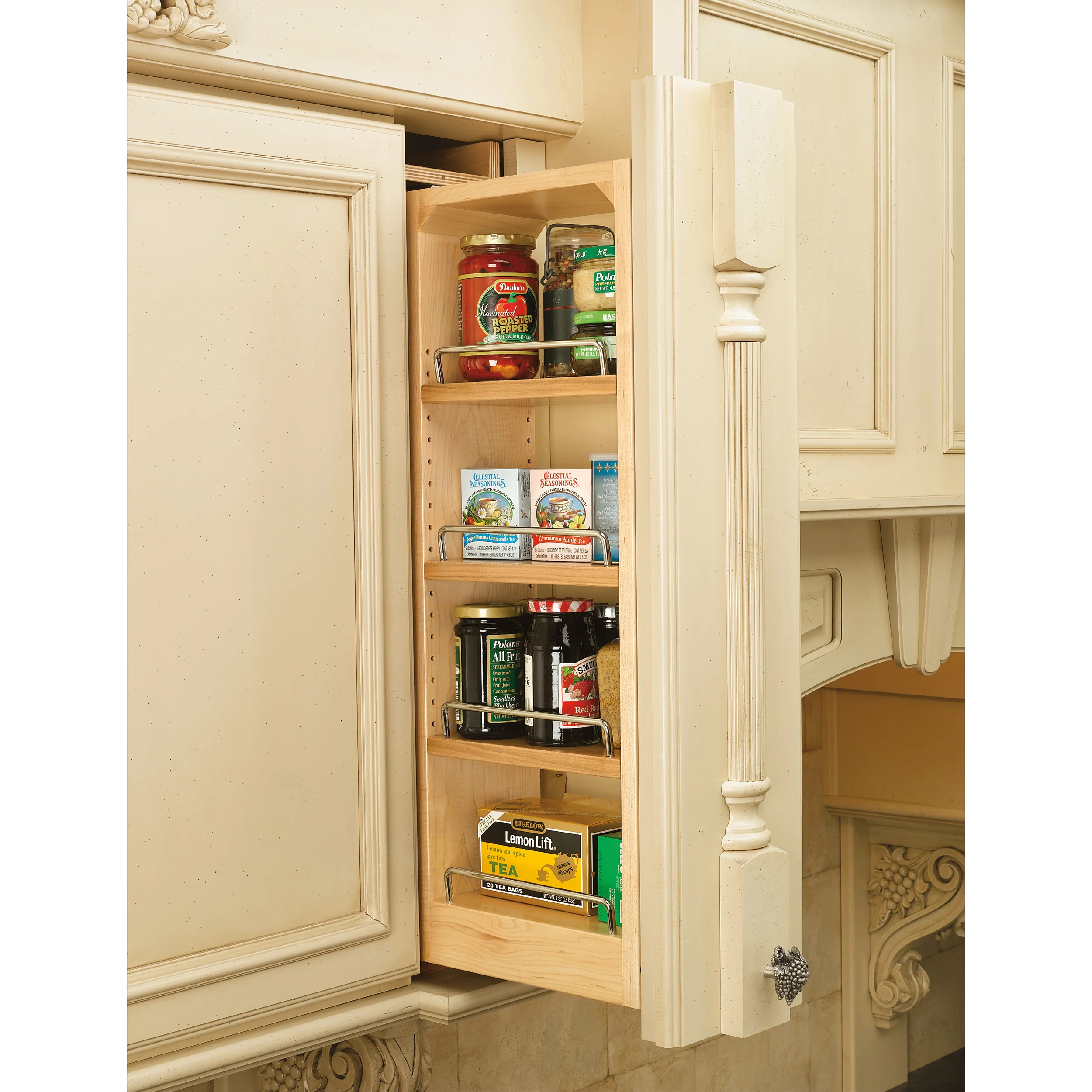 6 in. W x 30 in. H Pull-Out Between Cabinet Wall Filler w/Soft-Close Natural 6 in (152 mm) W x 11.13 in (283 mm) D x 30 in (762 mm) H - Image 2