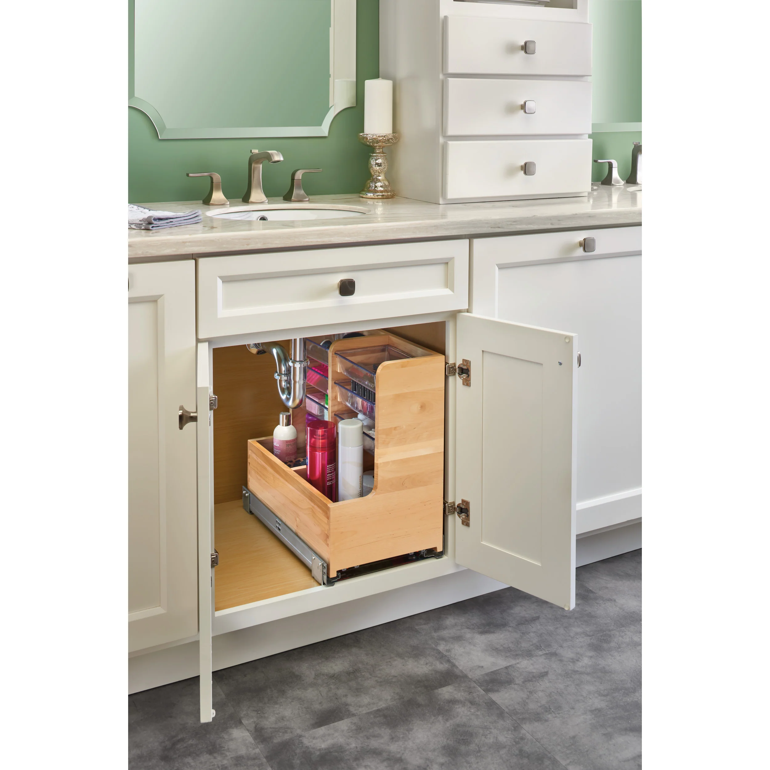24 in Wood Vanity Sink Base Storage Organizer Natural 8.75 in (222 mm) W x 18.75 in (476 mm) D x 18.87 in (479 mm) H - Image 4