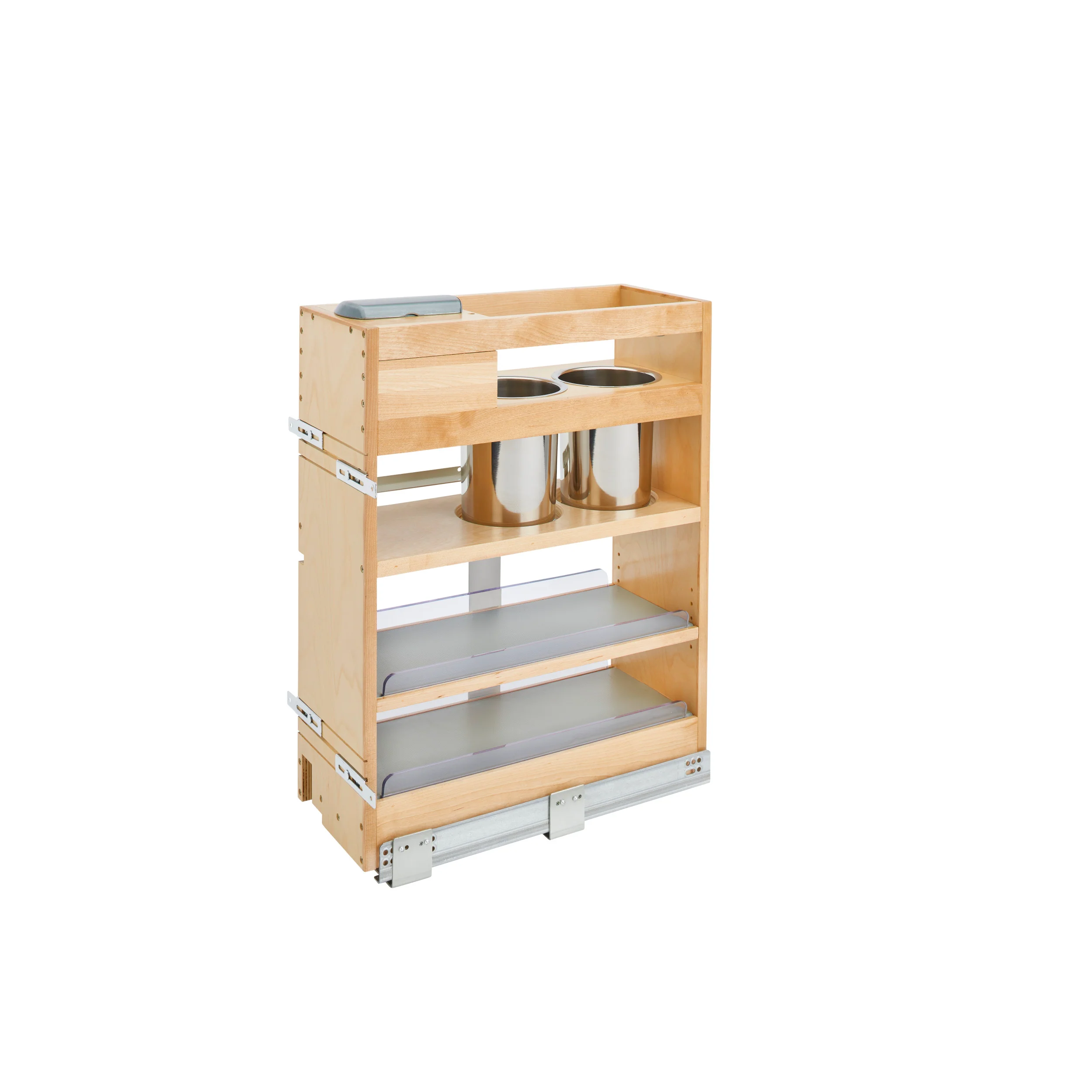 9 in Vanity Outlet Pull Out Grooming Organizer w/Soft-Close Natural  9.29 in (236 mm) W x 19.73 in (501 mm) D x 25.58 in (650 mm) H - Image 2