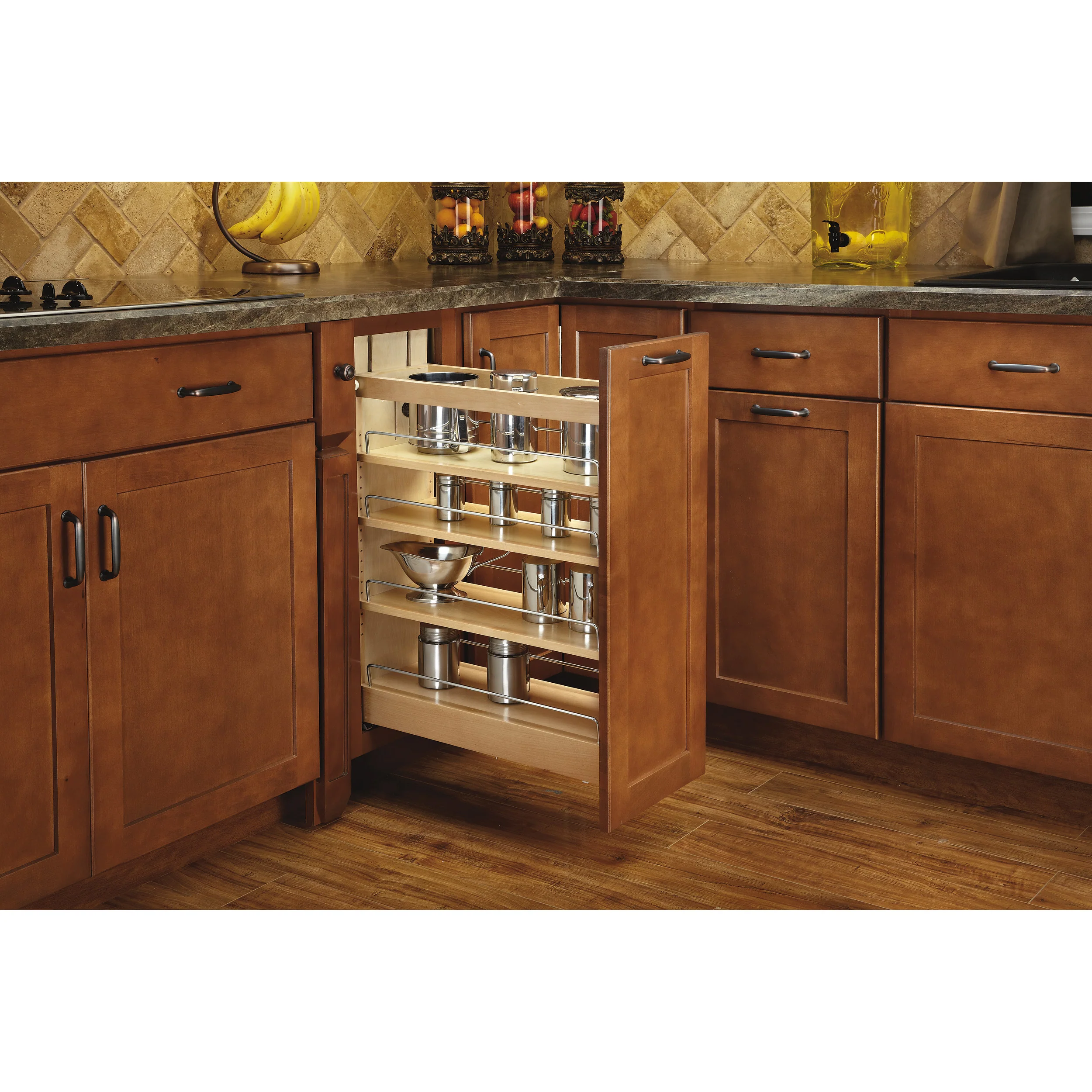 8 in Base Cabinet Organizer Soft-Close Natural 8 in (203 mm) W x 21.65 in (550 mm) D x 25.5 in (648 mm) H - Image 5