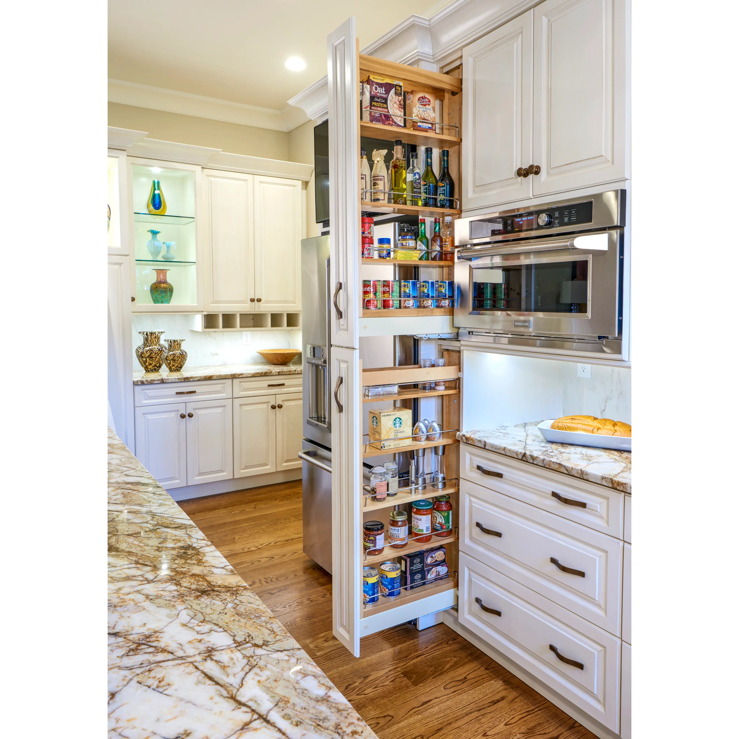 5 in W x 51 in H Wood Pantry Pullout Soft Close Natural  5 in (127 mm) W x 22 in (559 mm) D x 50.75 in (1289 mm) H - Image 3