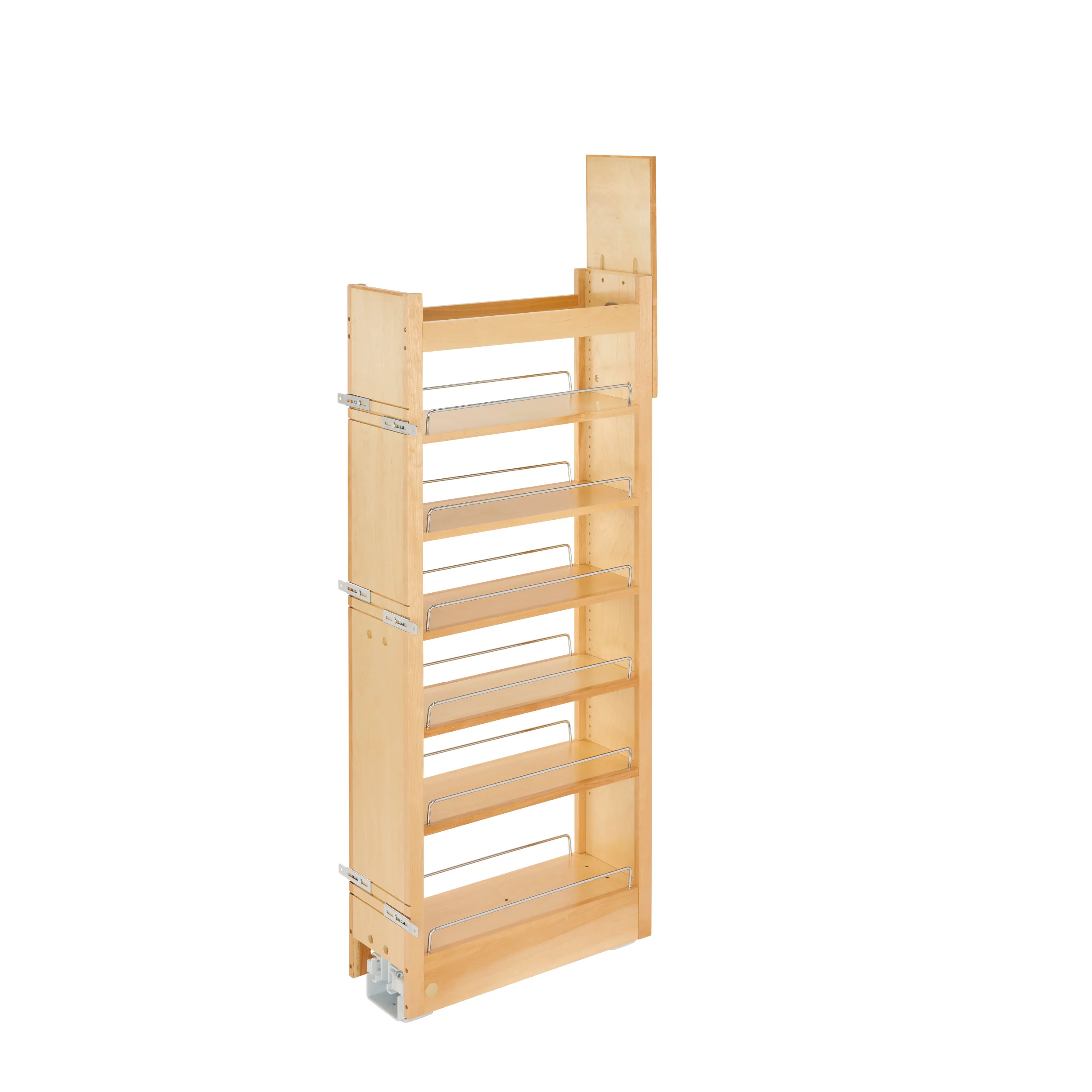 8 in W x 51 in H Wood Pantry Pullout Soft Close Natural 8 in (203 mm) W x 22 in (559 mm) D x 50.75 in (1289 mm) H - Image 6