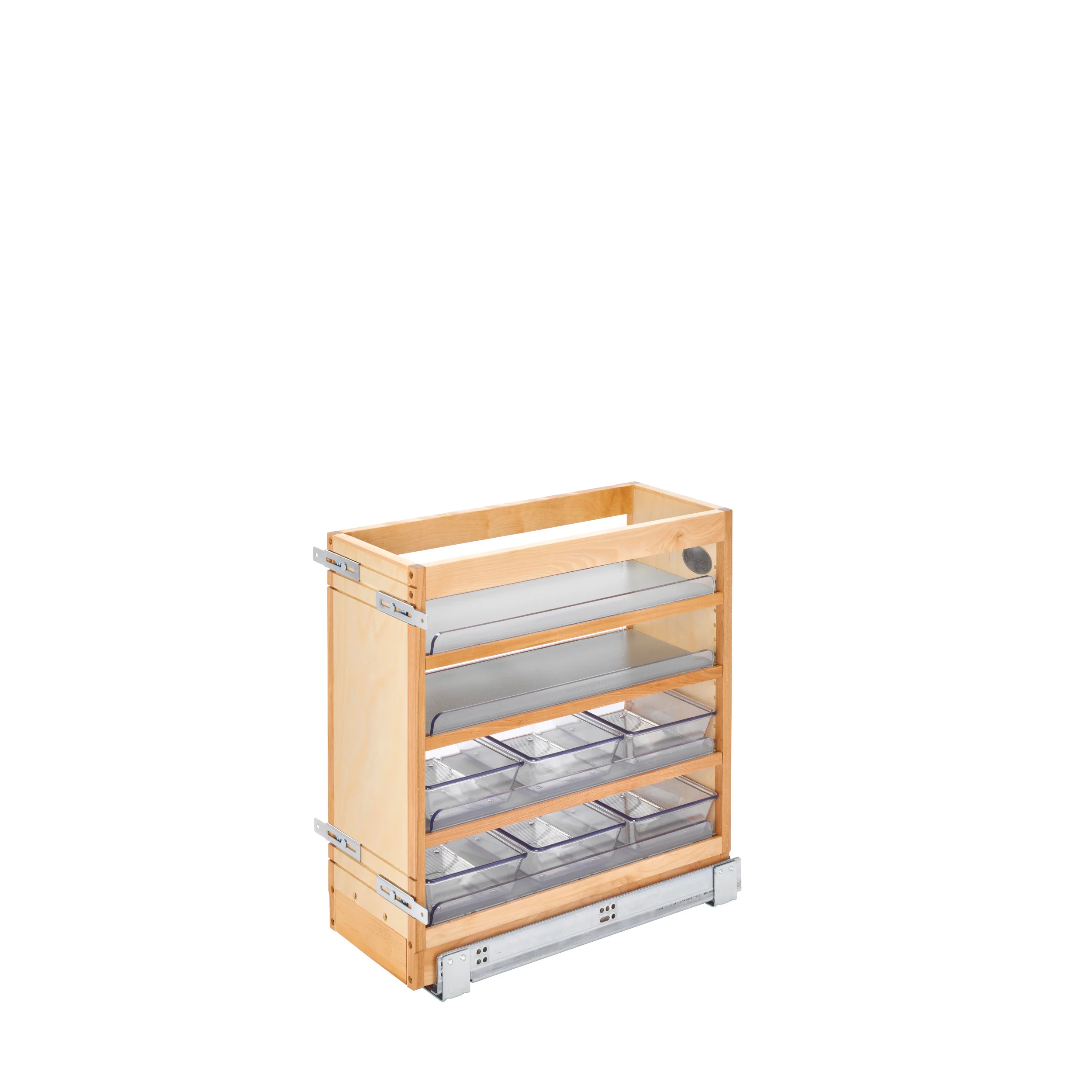 8 in W X 20 in H Wood Vanity Base Organizer w/Soft-Close Natural  8.44 in (214 mm) W x 19.56 in (497 mm) D x 20.38 in (518 mm) H - Image 6
