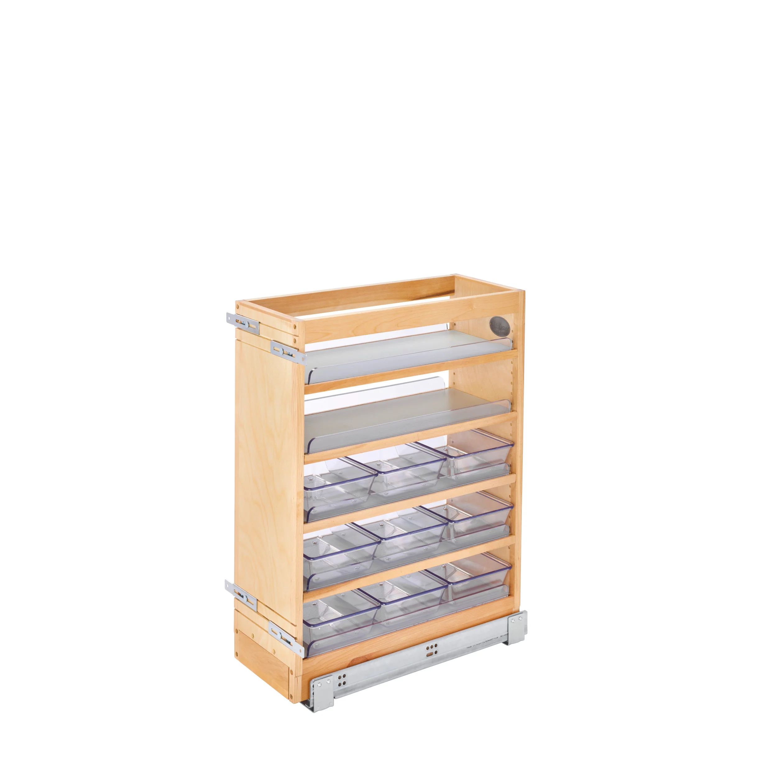8 in W X 25 in H Wood Vanity Base Organizer w/Soft-Close Natural  8.44 in (214 mm) W x 19 in (483 mm) D x 25.56 in (649 mm) H - Image 6