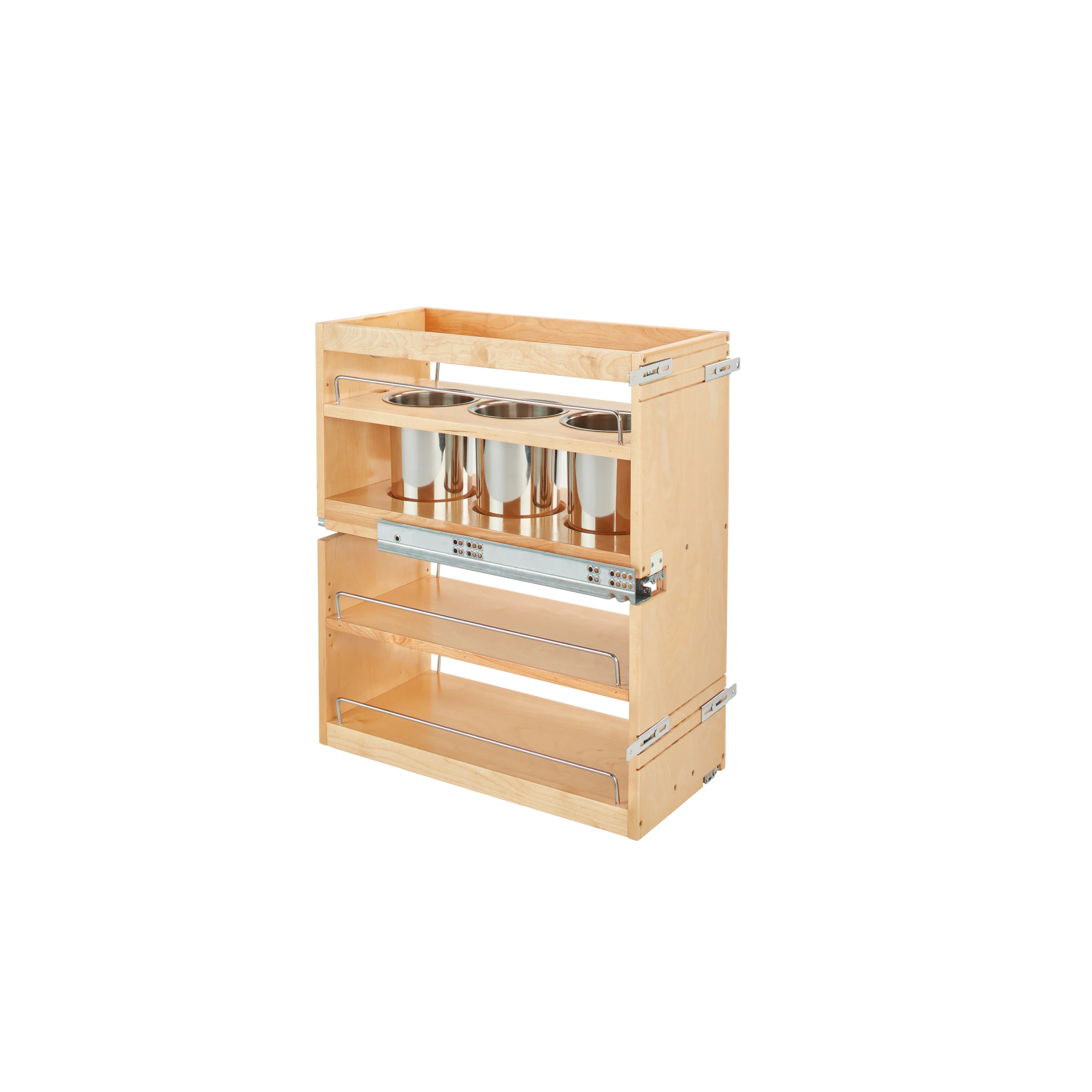 10.5 in Base Cabinet Organizer w/ 3 Utensil Bins Natural  10.5 in (267 mm) W x 21.81 in (554 mm) D x 25.25 in (641 mm) H - Image 2