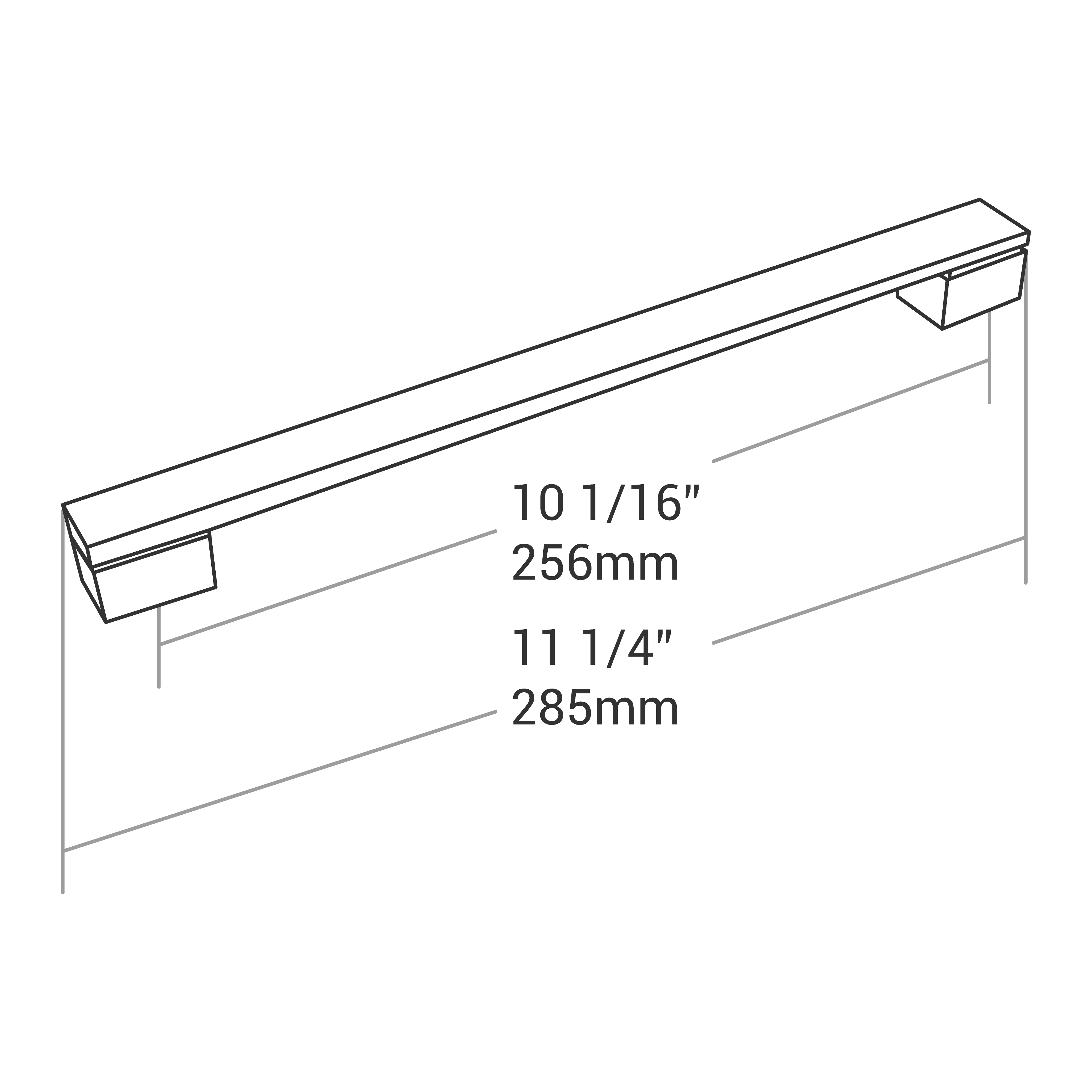 Handle Square C/C 256mm O/A 285mm Brush Ni - Image 5