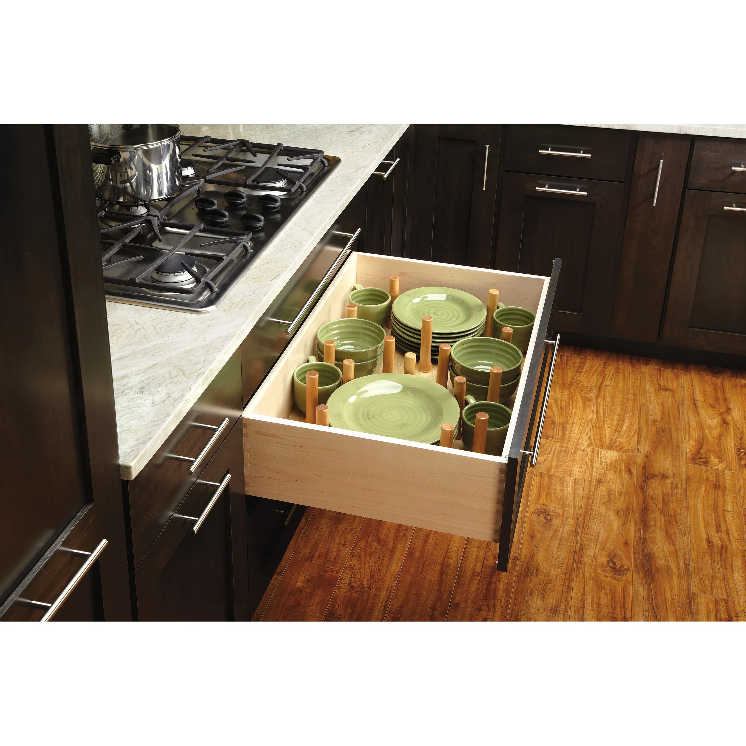 Large 39 x 21 Wood Peg Board System w/16 pegs Natural  39.25 in (997 mm) W x 21.25 in (540 mm) D x 6.63 in (168 mm) H - Image 2