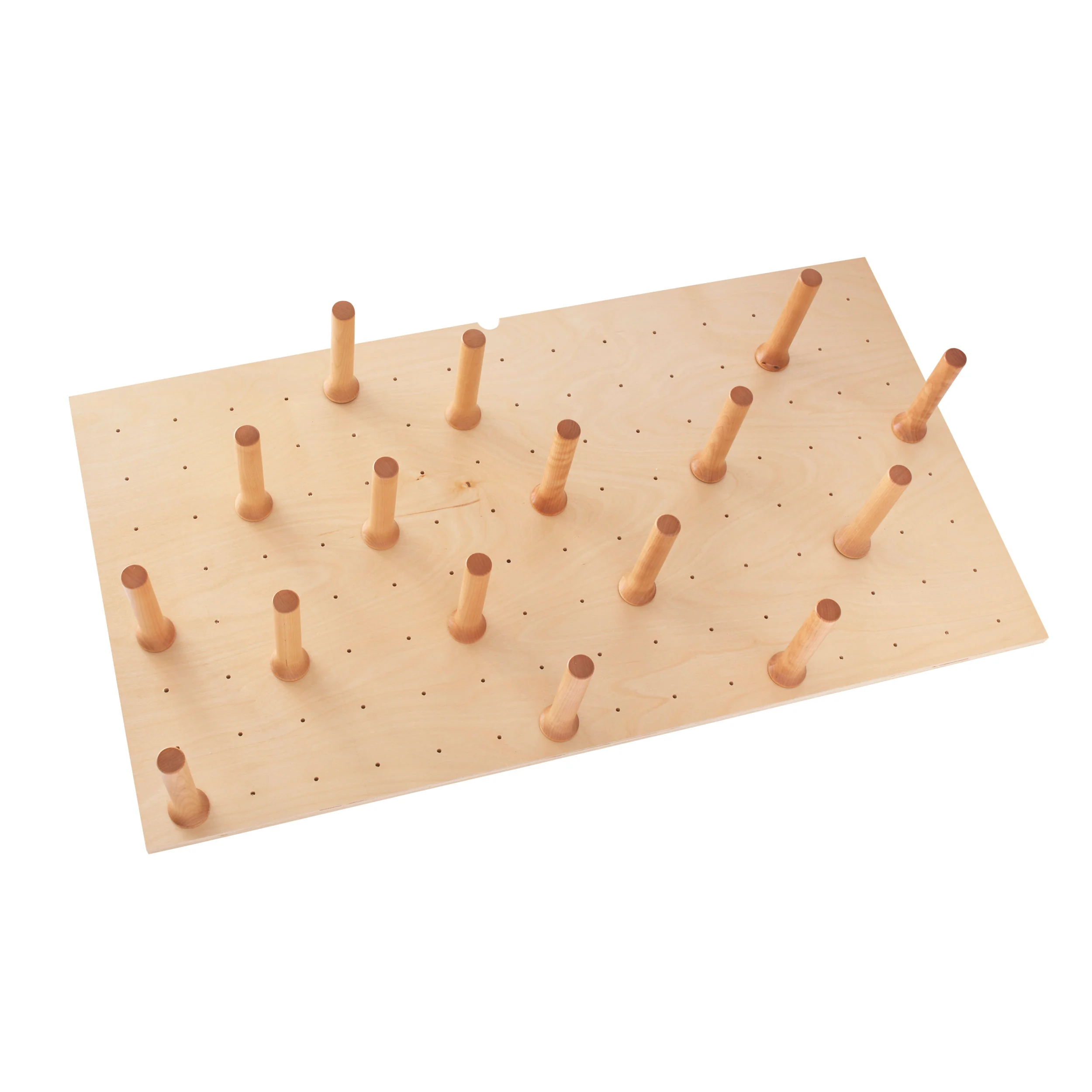 Large 39 x 21 Wood Peg Board System w/16 pegs Natural  39.25 in (997 mm) W x 21.25 in (540 mm) D x 6.63 in (168 mm) H - Image 3