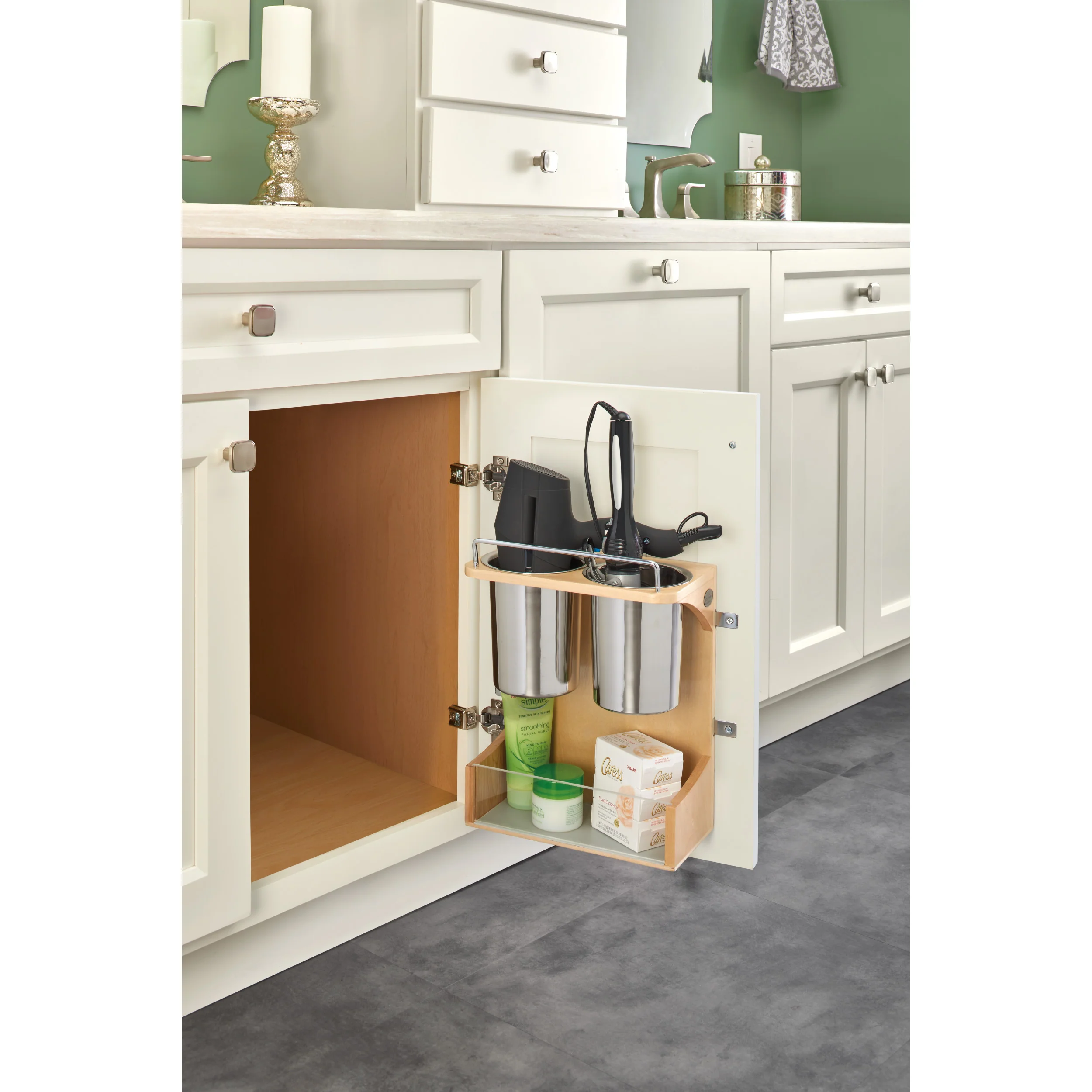 Vanity Door Storage Appliance Rack Natural 10.75 in (273 mm) W x 6 in (152 mm) D x 13.88 in (353 mm) H - Image 2