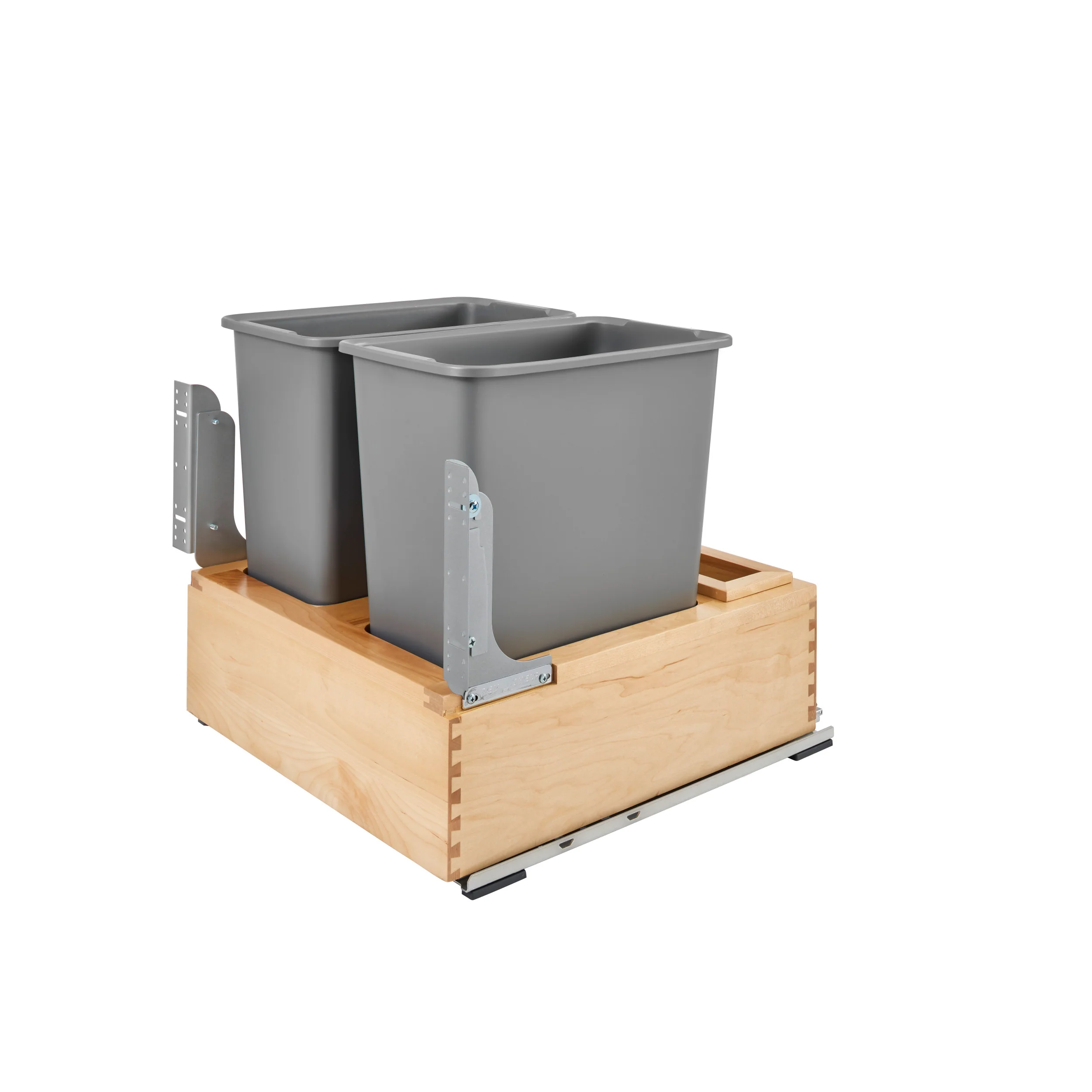 Double 30 Qrt Pull-Out Waste Container Natural  20.97 in (533 mm) W x 22.25 in (565 mm) D x 19.63 in (499 mm) H - Image 4