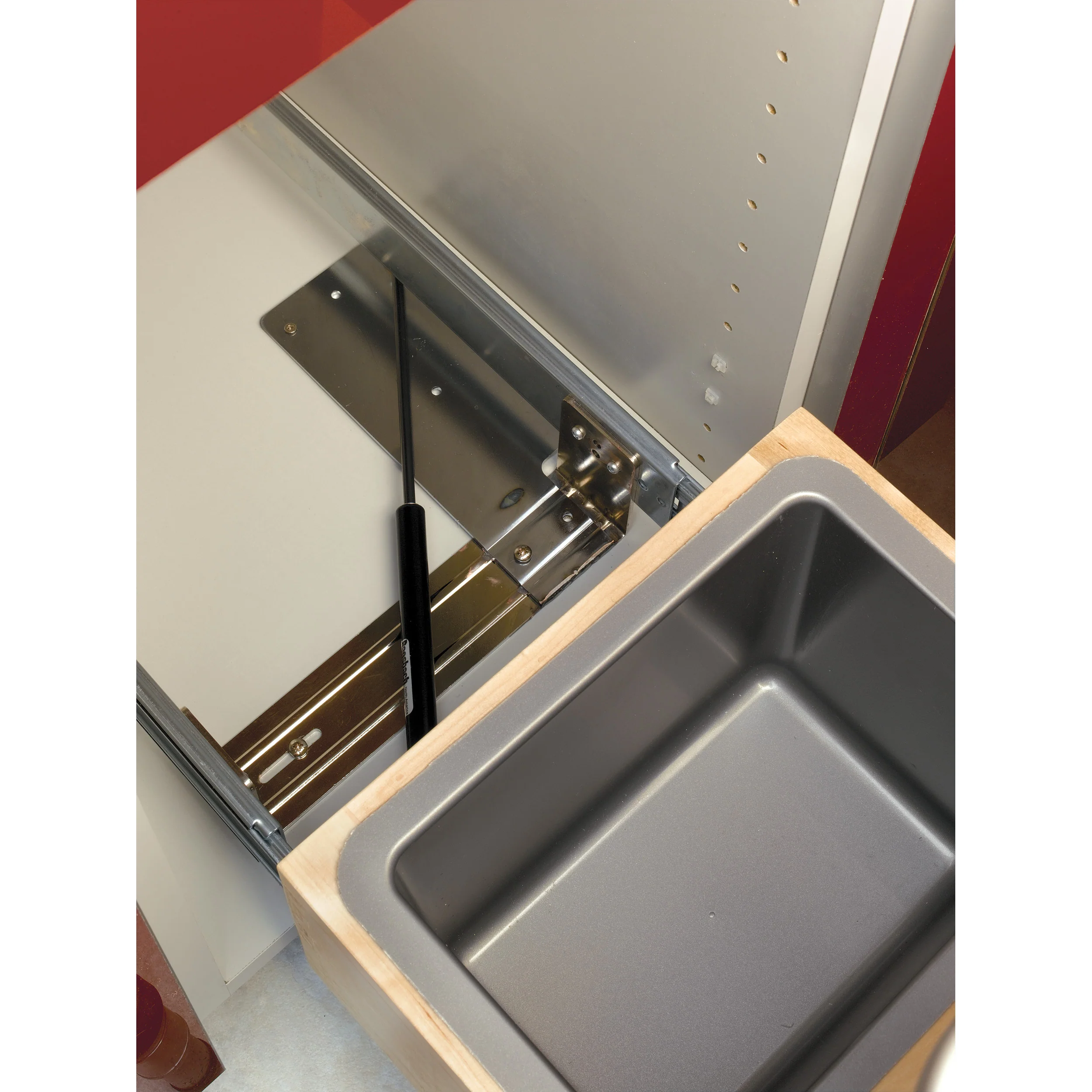 50 Qrt Pull-Out Waste Container Natural 12 in (305 mm) W x 21.75 in (552 mm) D x 23.19 in (589 mm) H - Image 3