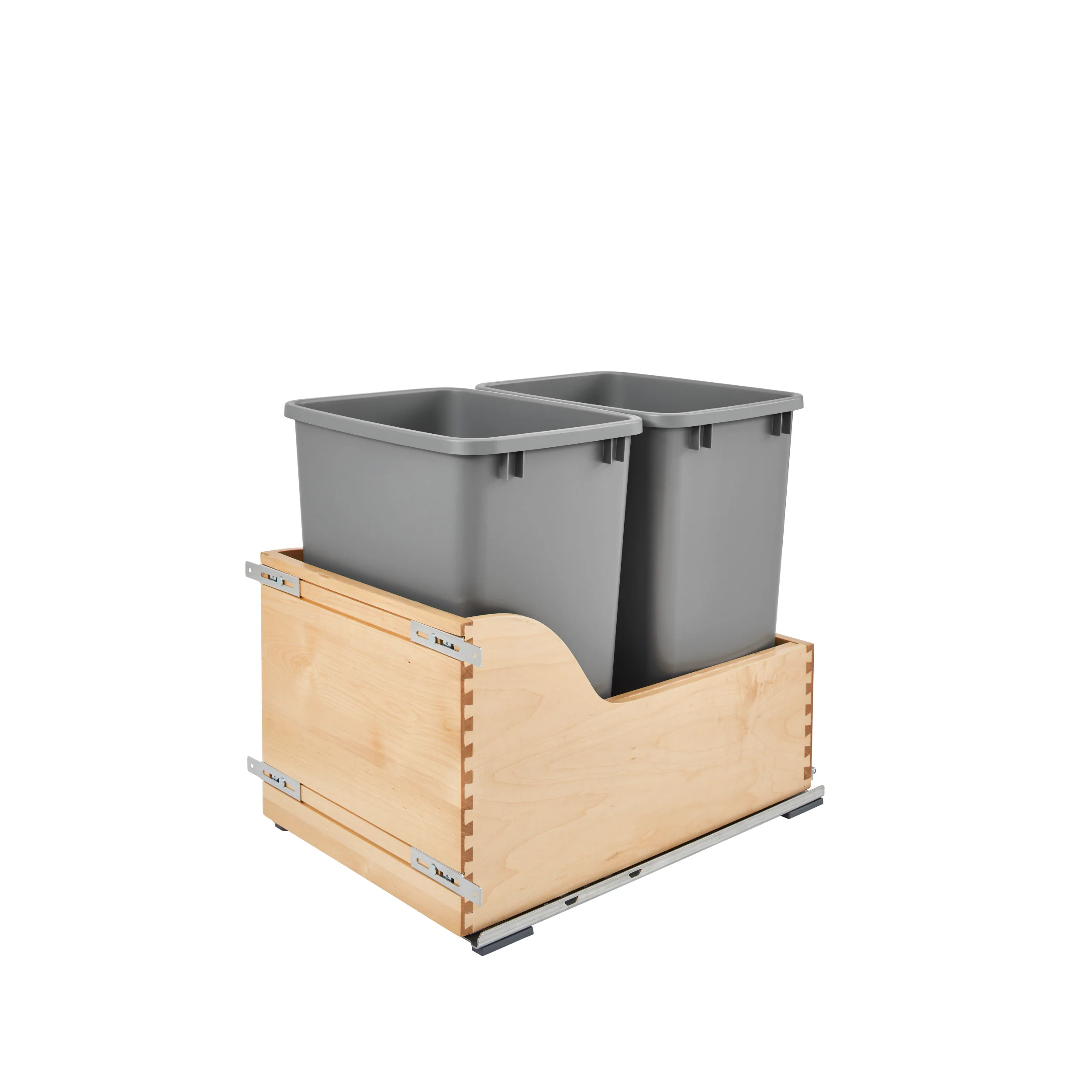 Double 35 Qrt Pull-Out Waste Container Natural  15 in (381 mm) W x 21.75 in (552 mm) D x 20.38 in (518 mm) H - Image 6