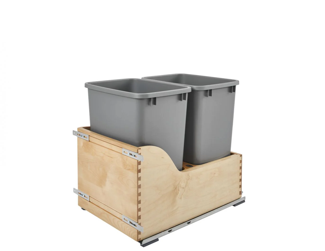 Double 50 Qrt Bottom mount Waste Container Natural 18 in (457 mm) W x 21.75 in (552 mm) D x 24.25 in (616 mm) H - Image 11