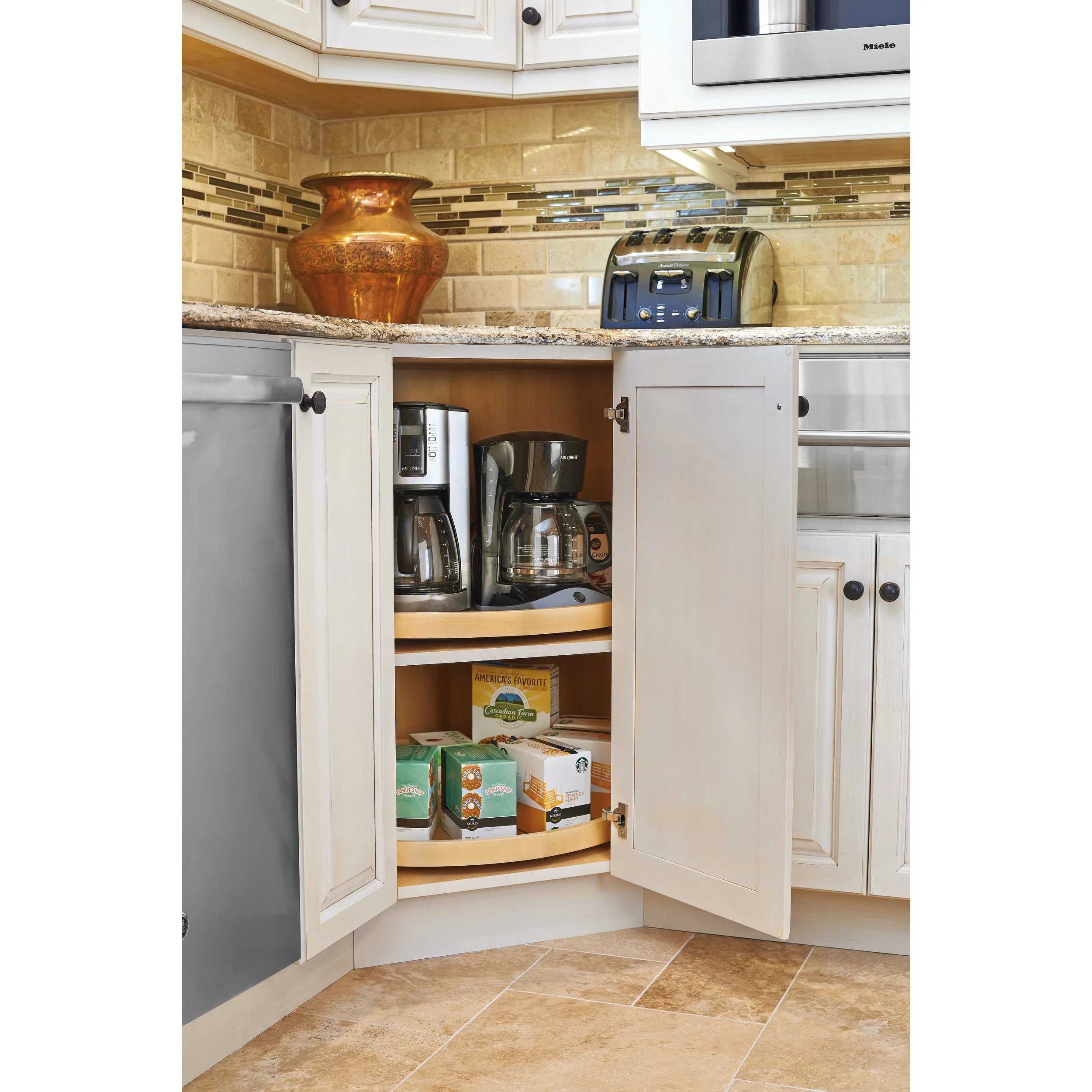 28 in Wood Full Circle Lazy Susan Shelf Only Natural 32 in (813 mm) W x 32 in (813 mm) D x 1.63 in (41 mm) H - Image 3