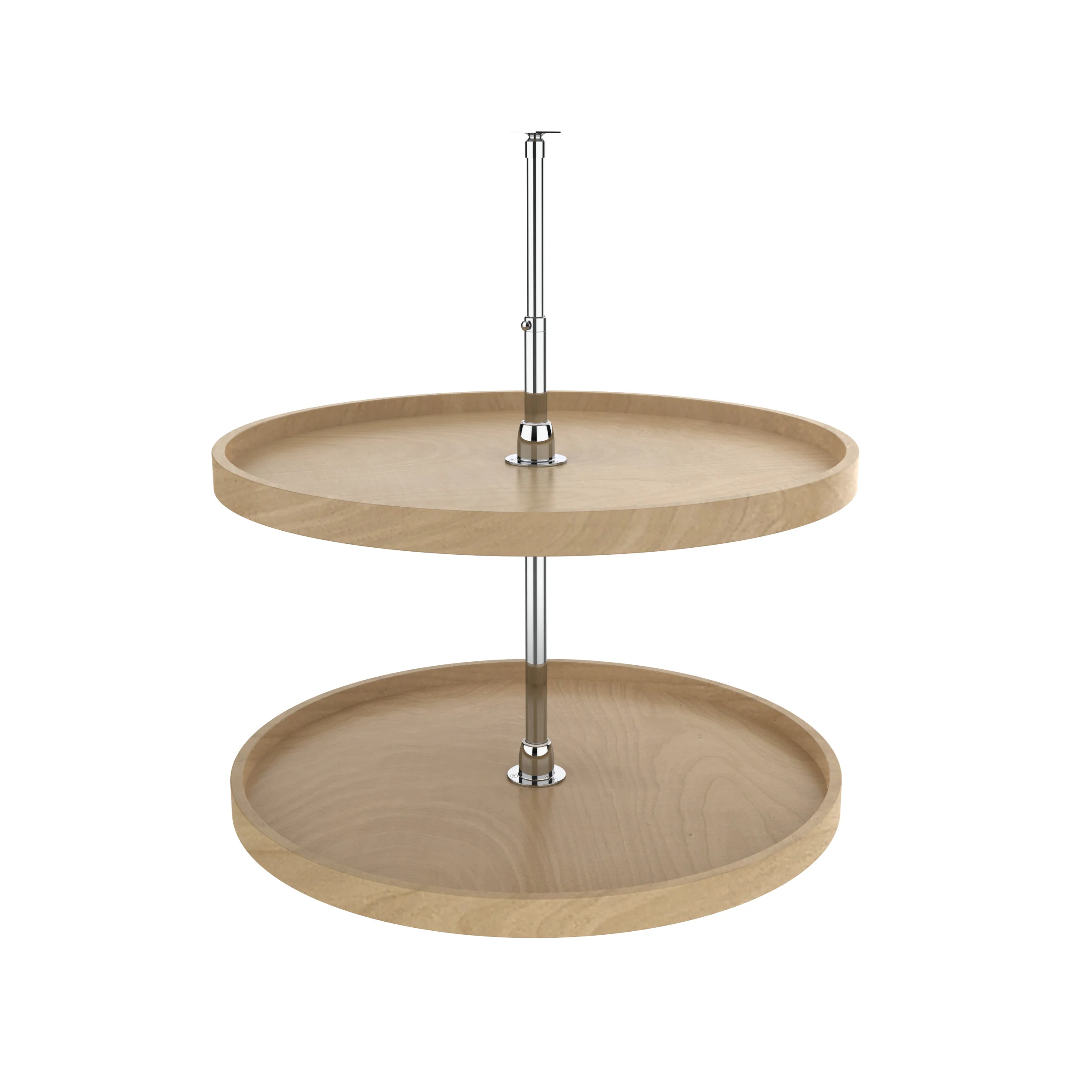 28 in Wood Full Circle Lazy Susans 2-Shelf Natural  28 in (711 mm) W x 28 in (711 mm) D x 26 in (660 mm) H - Image 3