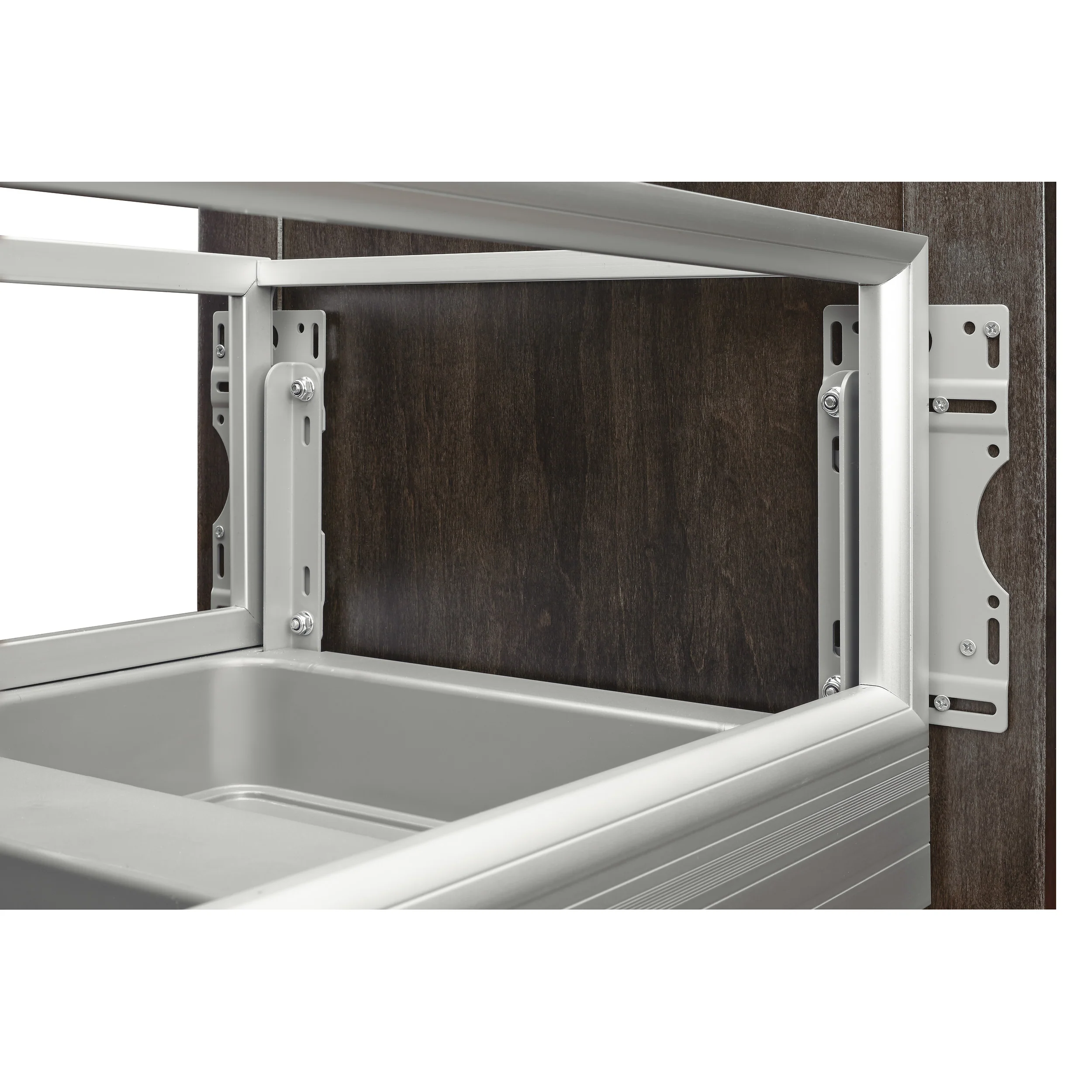 Double 50 Qrt Pull-Out Waste Container w/Rev-A-Motion Silver  15.6 in (396 mm) W x 22 in (559 mm) D x 23.5 in (597 mm) H - Image 4