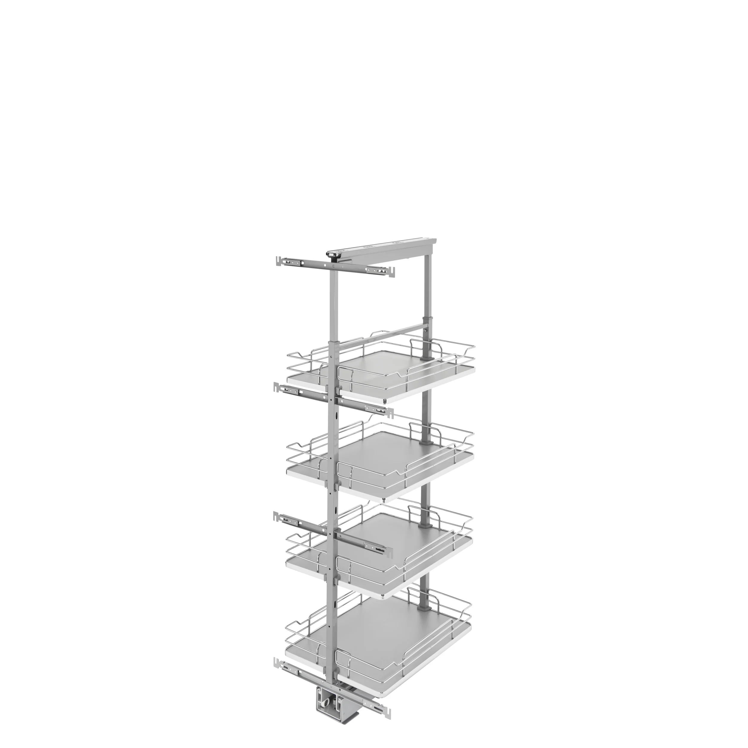 16 in Chrome Solid Bottom Pantry Pullout Soft Close Gray 16.25 in (413 mm) W x 21.69 in (551 mm) D x 50.75 in (1289 mm) H - Image 2