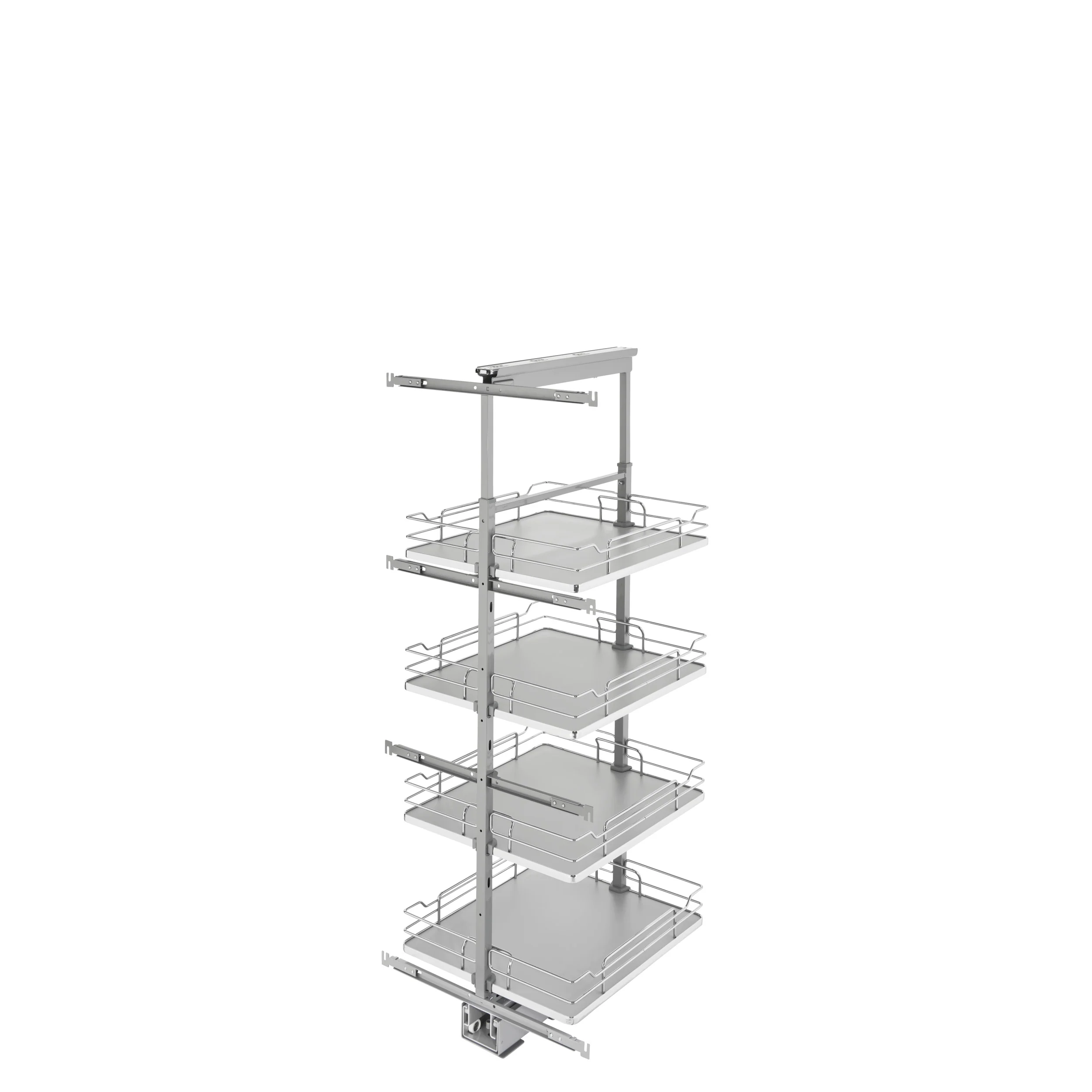19 in Chrome Solid Bottom Pantry Pullout Soft Close Gray 19.25 in (489 mm) W x 21.69 in (551 mm) D x 50.75 in (1289 mm) H - Image 2