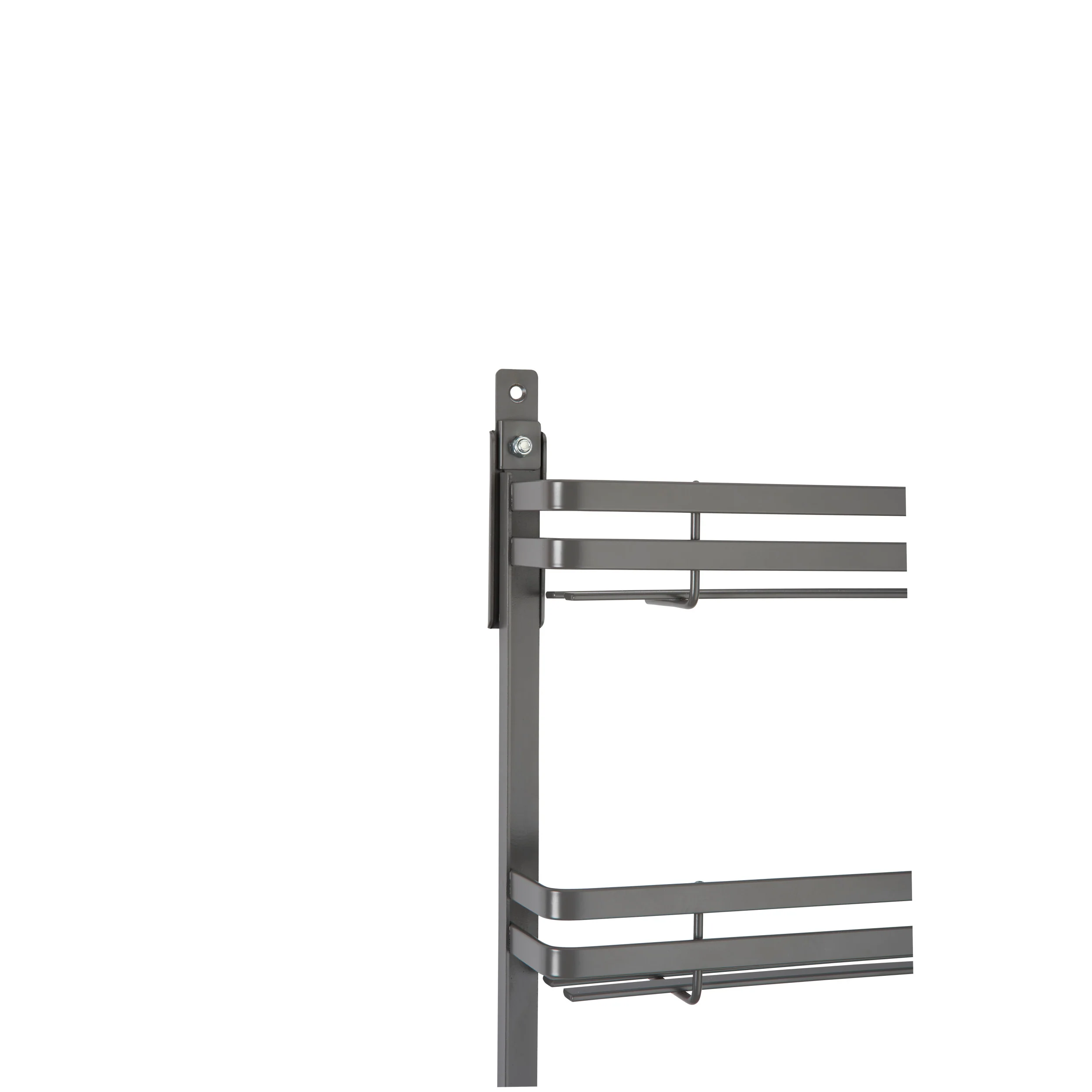Small Flat Metal Door mount Spice Rack Orion Gray 7.87 in (200 mm) W x 2.48 in (63 mm) D x 23.35 in (593 mm) H - Image 3