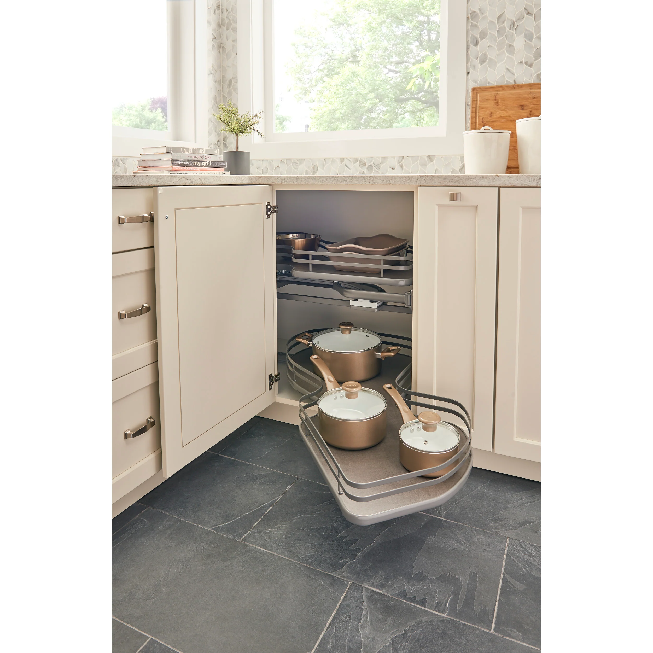 15 in Two-Tier Organizer for a Blind Left Gray 33 in (838 mm) W x 21.85 in (555 mm) D x 24.5 in (622 mm) H - Image 2