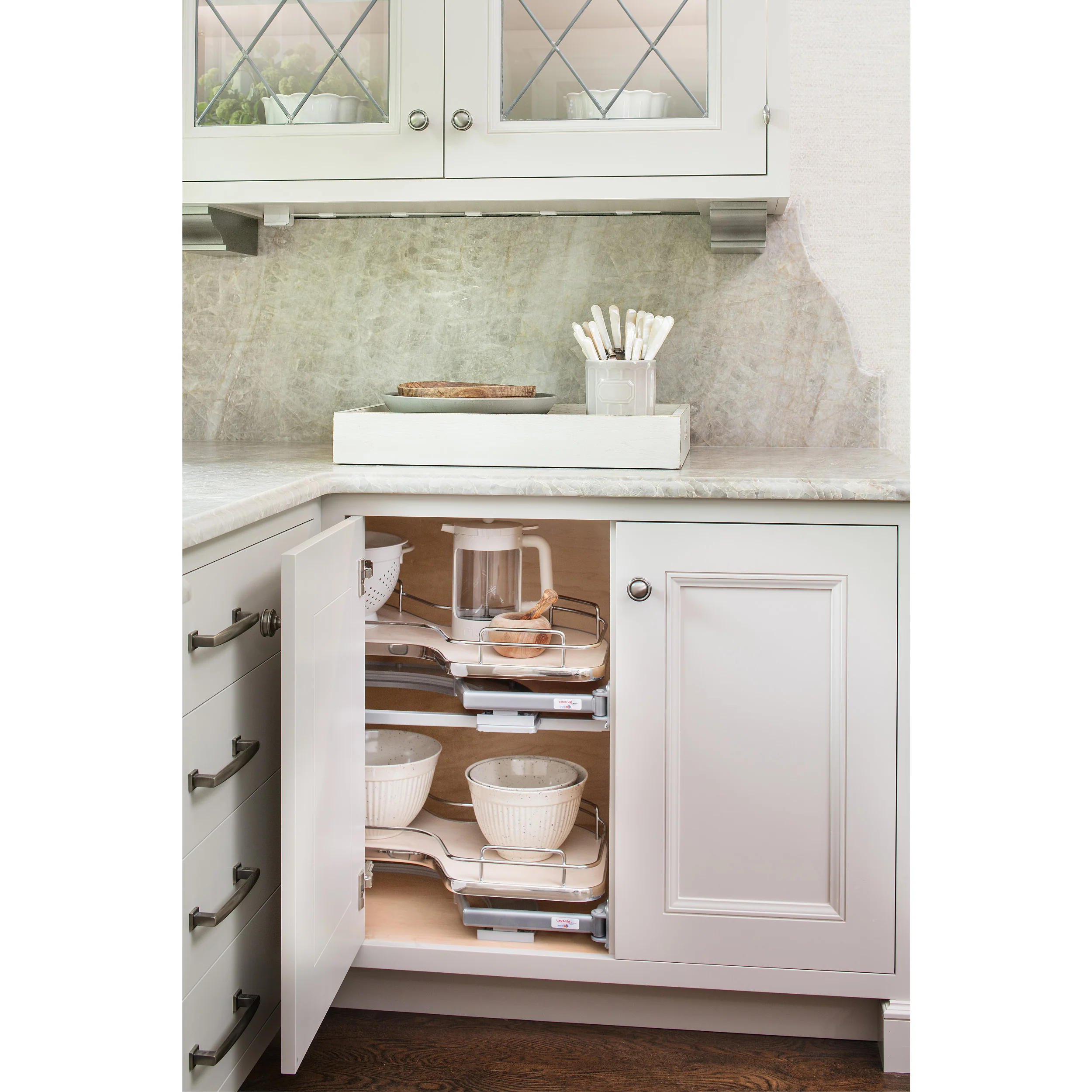 18 in Two-Tier Organizer for a Blind Left Natural  37.63 in (956 mm) W x 21.56 in (548 mm) D x 24.44 in (621 mm) H - Image 16
