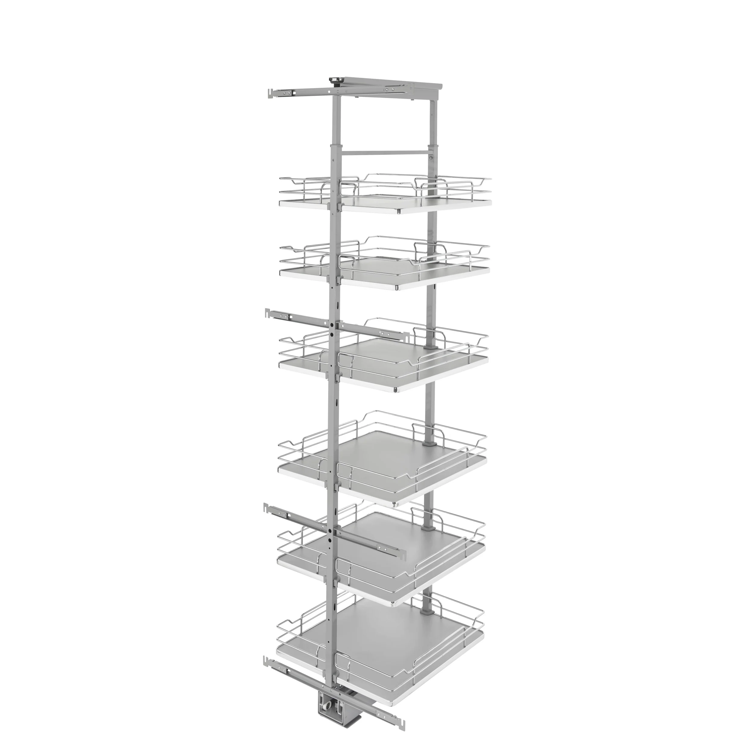 19 in Chrome Solid Bottom Pantry Pullout Soft Close Gray 19.25 in (489 mm) W x 21.69 in (551 mm) D x 73.63 in (1870 mm) H - Image 9