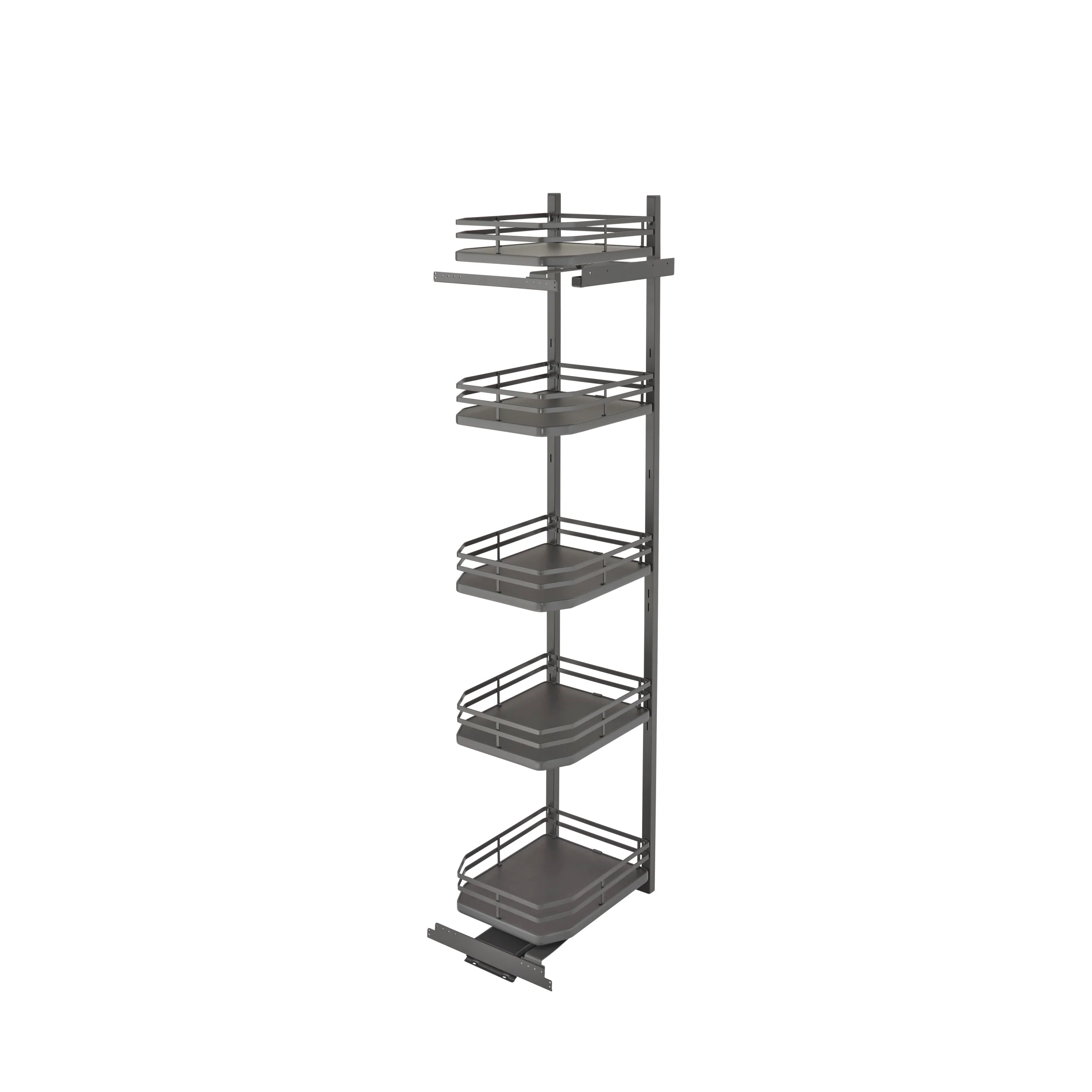 18 in Flat Wire Swing Out Pantry Gray 14.19 in (360 mm) W x 18.5 in (470 mm) D x 74.06 in (1881 mm) H - Image 6