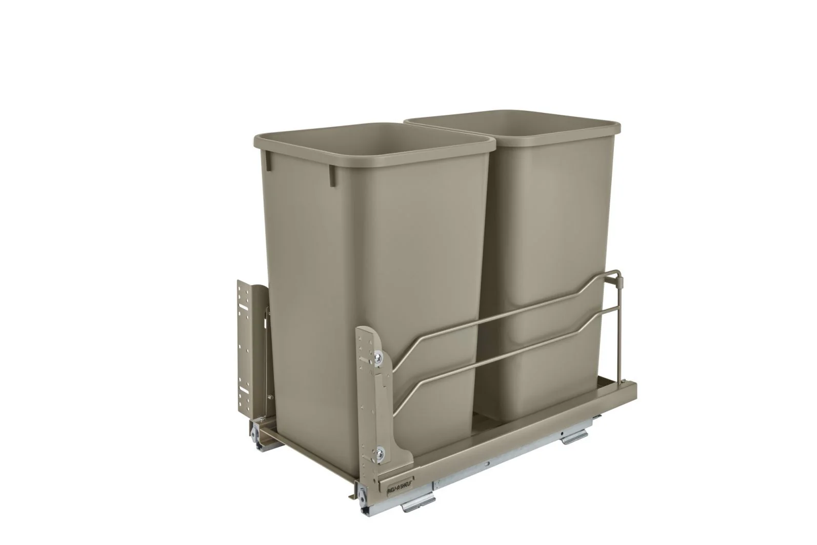 Double 27 Qrt Pull-Out Waste Container Soft-Close White 11.26 in (286 mm) W x 22.09 in (561 mm) D x 18.94 in (481 mm) H - Image 5