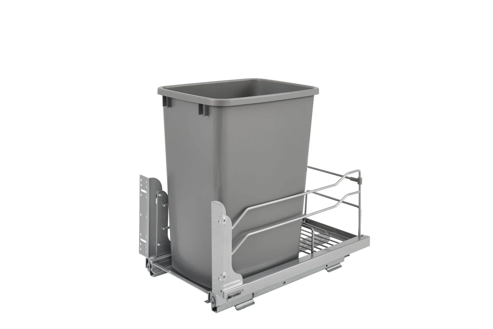 35 Qrt Pull-Out Waste Container Soft-Close Metallic Silver  10.88 in (276 mm) W x 22.25 in (565 mm) D x 18.94 in (481 mm) H - Image 10