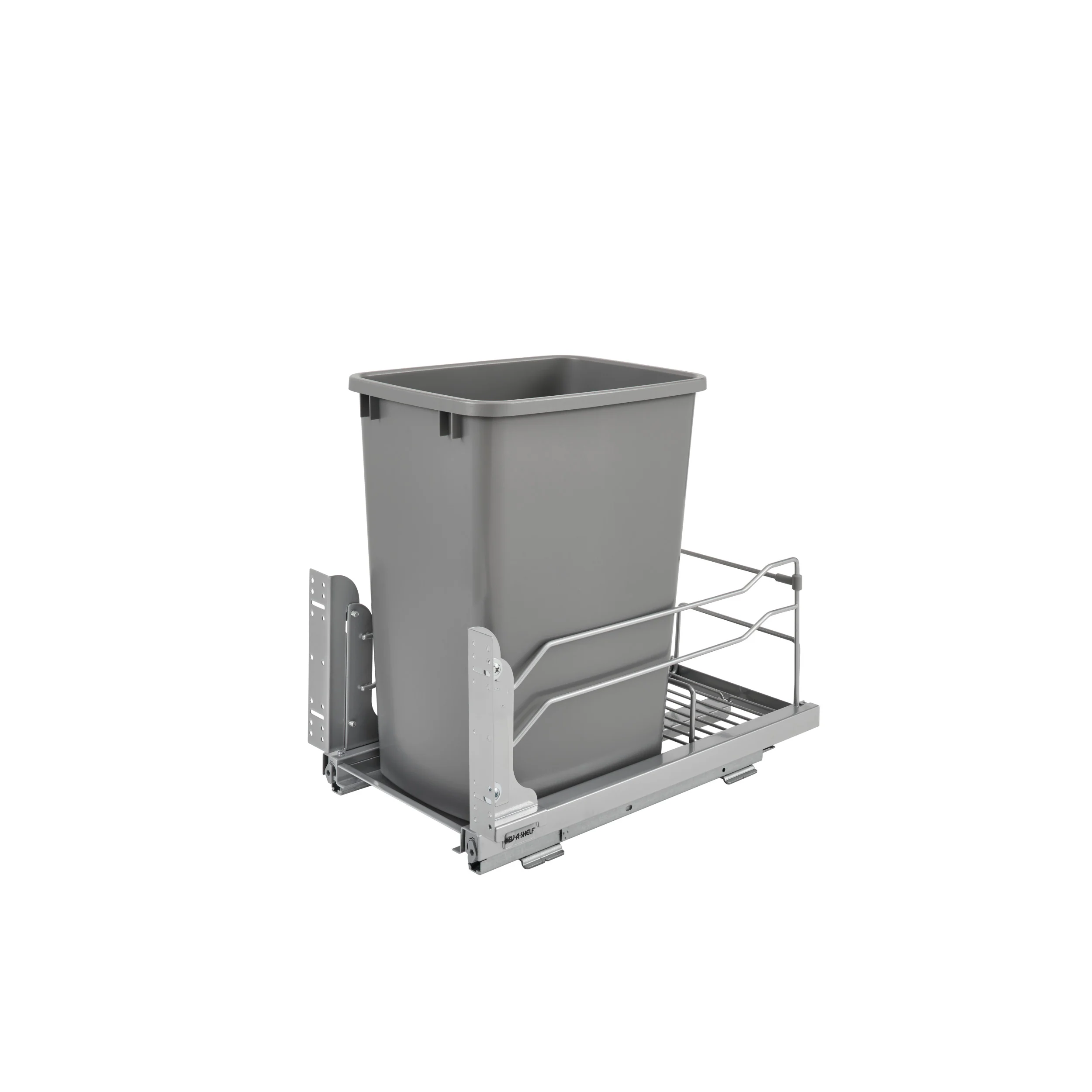 35 Qrt Pull-Out Waste Container Soft-Close Metallic Silver  10.88 in (276 mm) W x 22.25 in (565 mm) D x 18.94 in (481 mm) H - Image 4