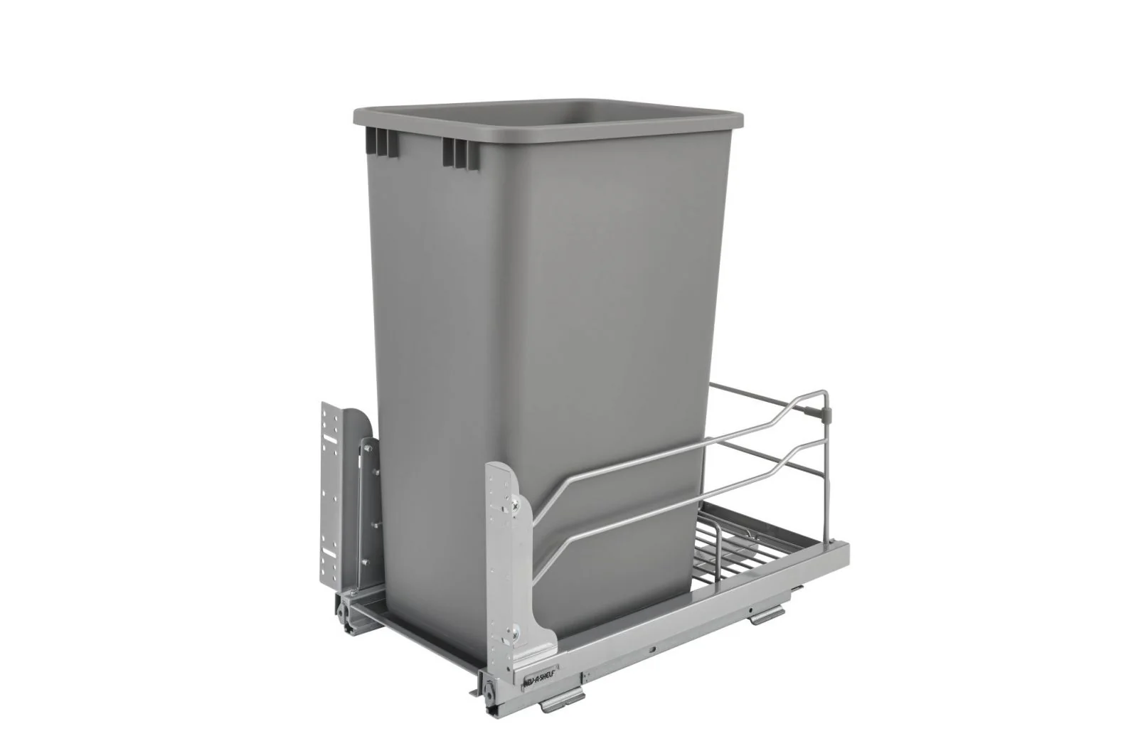 50 Qrt Pull-Out Waste Container Soft-Close Metallic Silver  10.88 in (276 mm) W x 22.25 in (565 mm) D x 22.88 in (581 mm) H - Image 10
