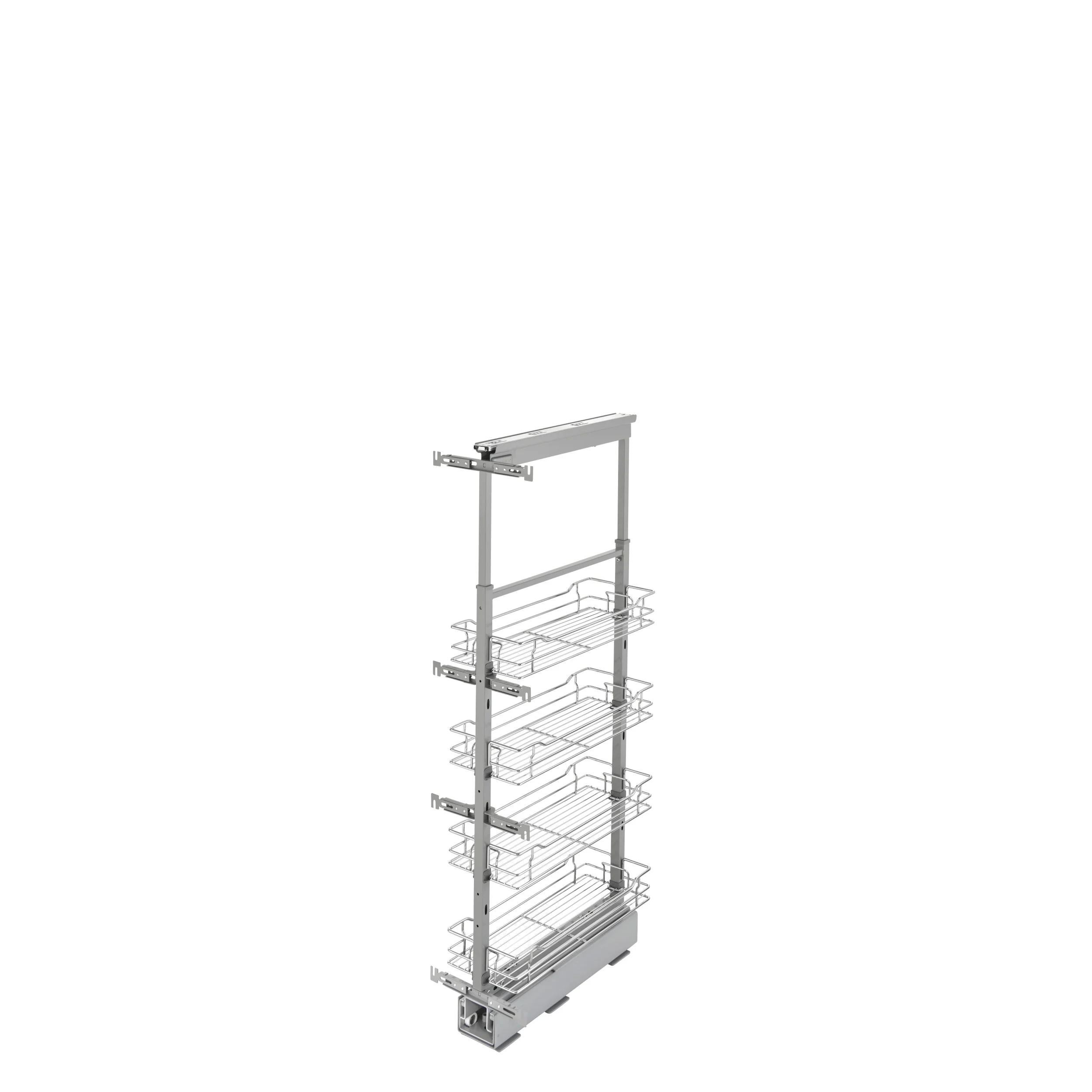 8 in Chrome Basket Pantry Pullout Soft Close Chrome  8.25 in (210 mm) W x 21.69 in (551 mm) D x 43.41 in (1103 mm) H - Image 6