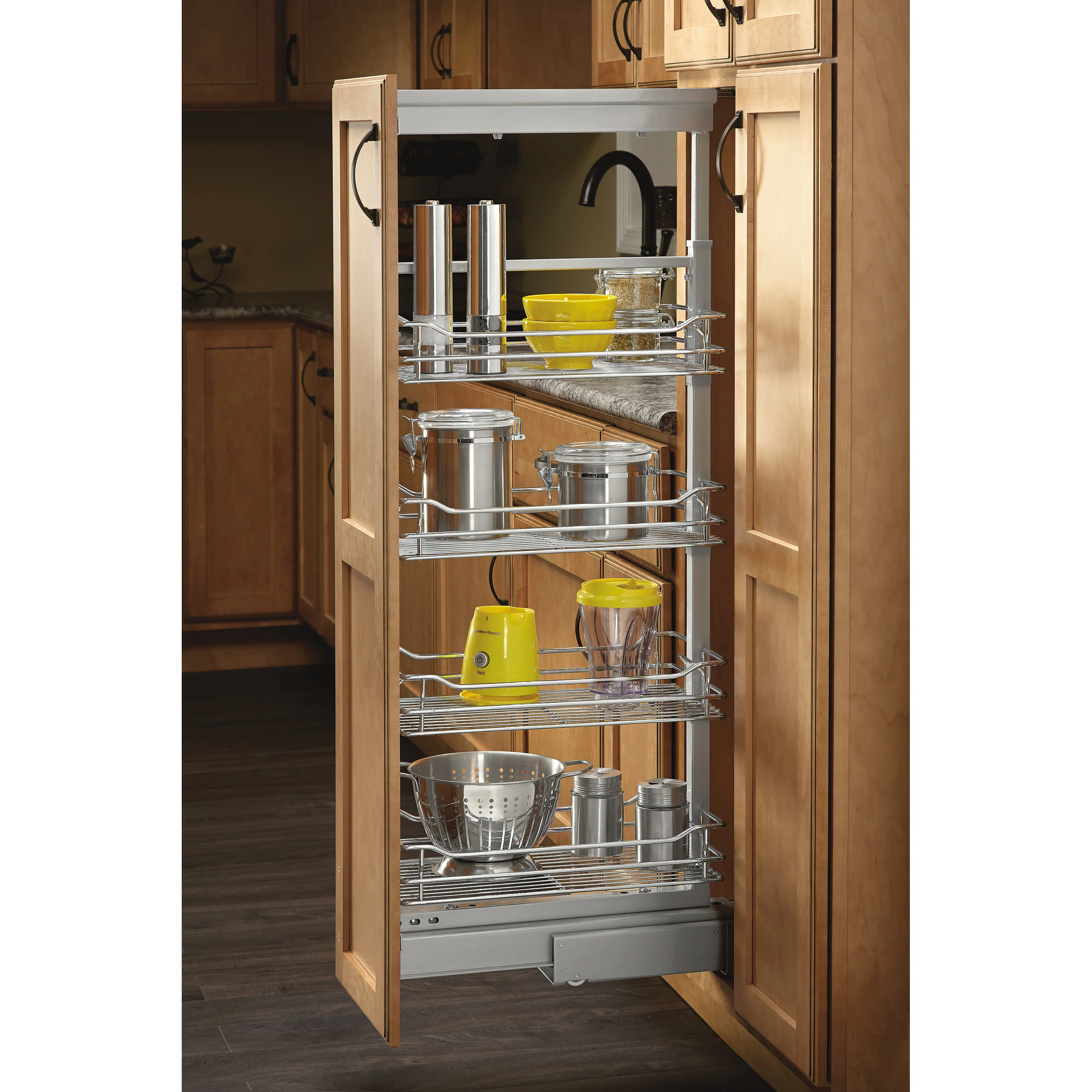 20 in Chrome Basket Pantry Pullout Soft Close Chrome  20.69 in (526 mm) W x 21.69 in (551 mm) D x 43.41 in (1103 mm) H - Image 8