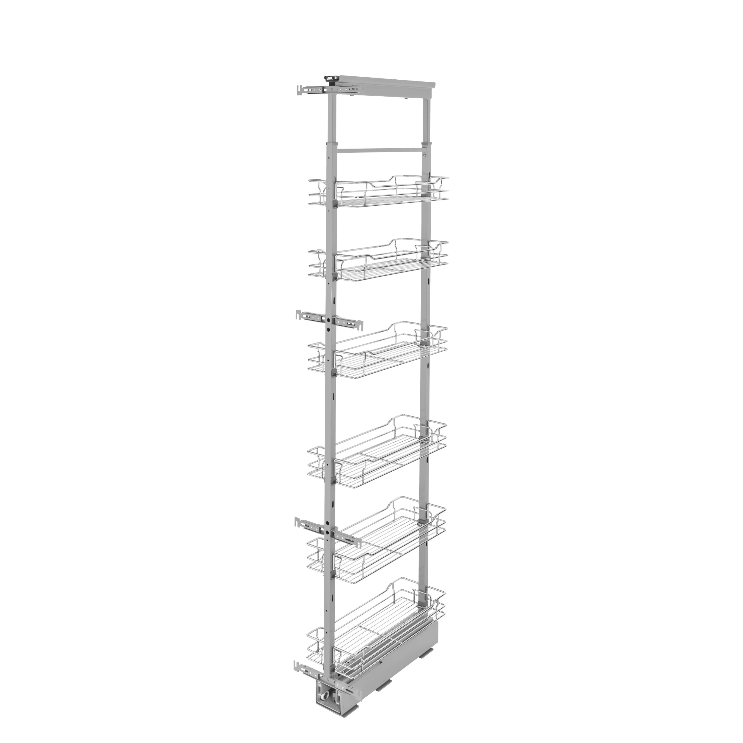 8 in Chrome Basket Pantry Pullout Soft Close Chrome 8.25 in (210 mm) W x 21.69 in (551 mm) D x 73.63 in (1870 mm) H - Image 6