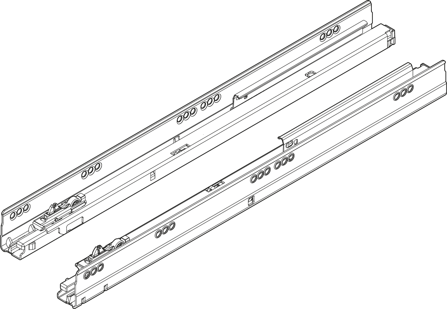 TANDEMBOX Cabinet profile (75 lbs) Ident 14'' Zinc-Plated - Image 2