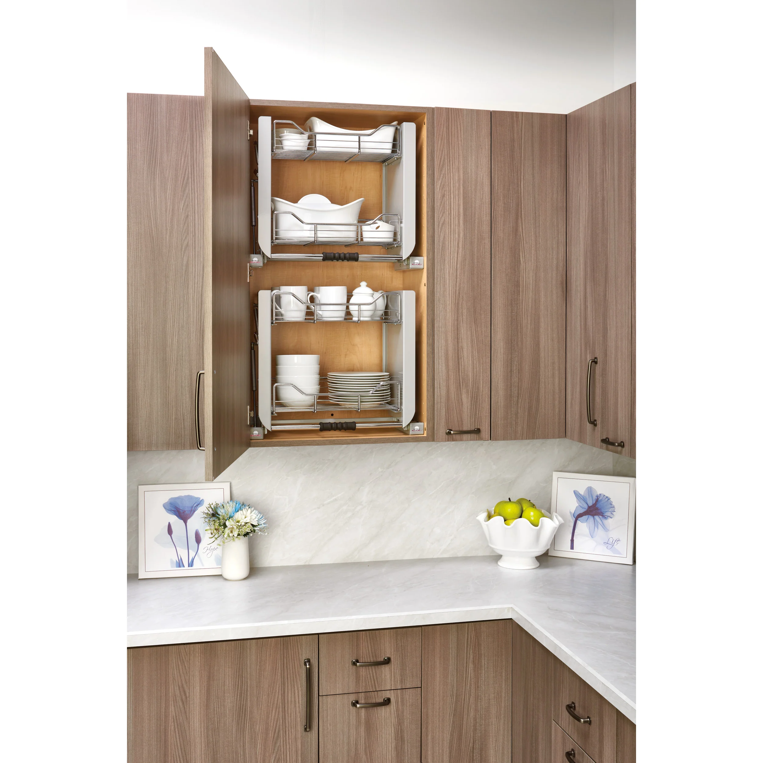 24 in Chrome Pull Down Shelf Chrome  22.25 in (565 mm) W x 10.5 in (267 mm) D x 18.38 in (467 mm) H - Image 3