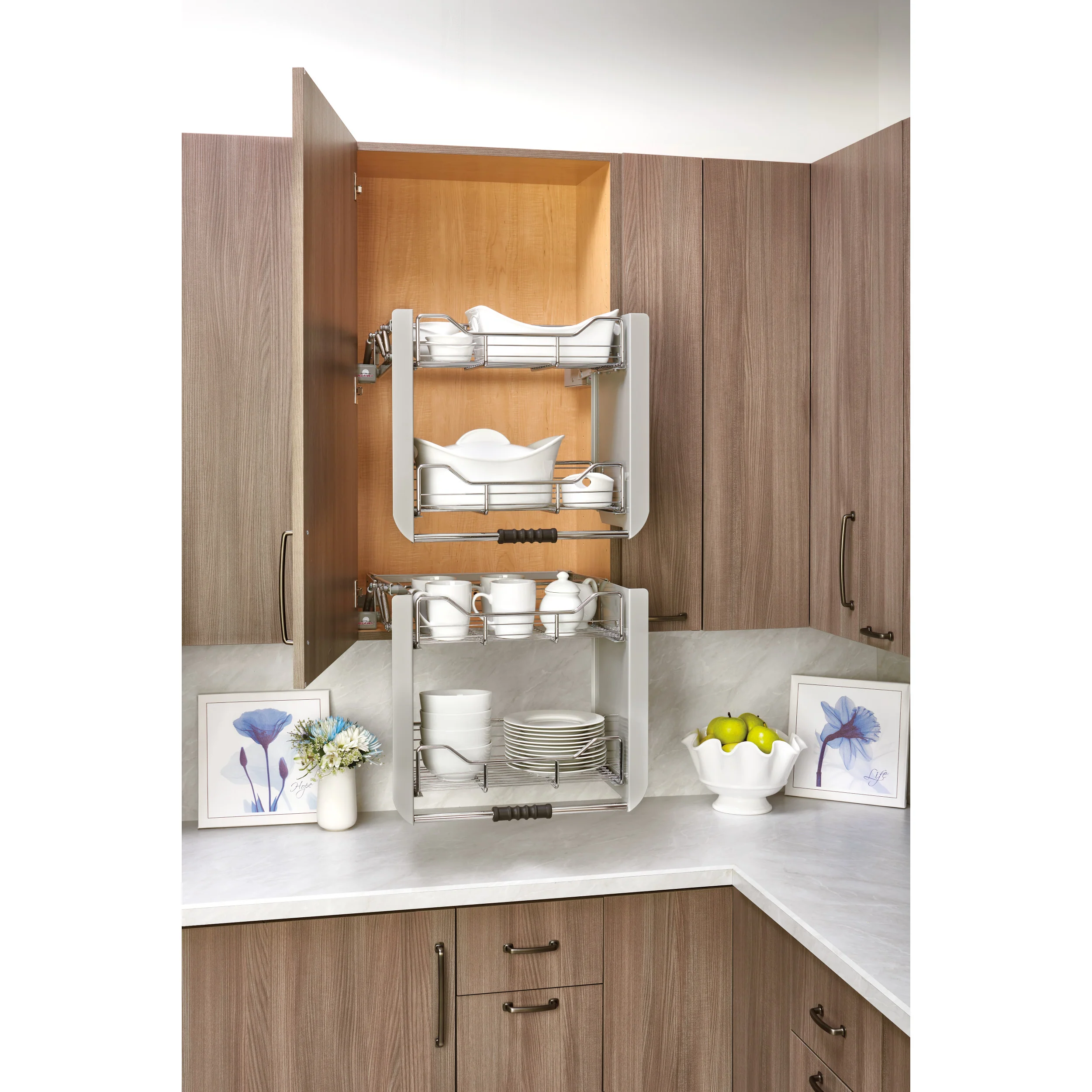 24 in Chrome Pull Down Shelf Chrome  22.25 in (565 mm) W x 10.5 in (267 mm) D x 18.38 in (467 mm) H - Image 6