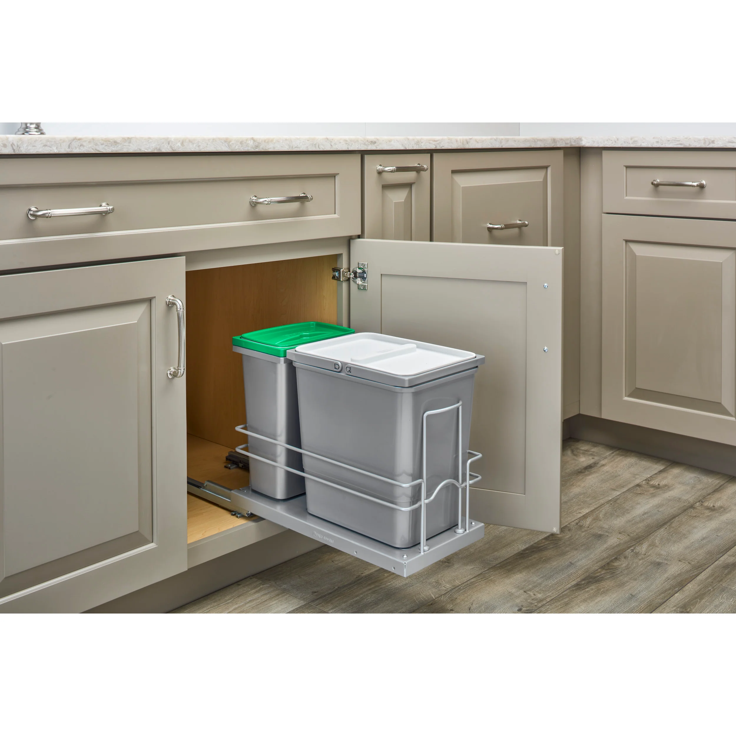 Sink Base Waste Containers Pullout Gray 8.31 in (211 mm) W x 18.63 in (473 mm) D x 14.25 in (362 mm) H - Image 3