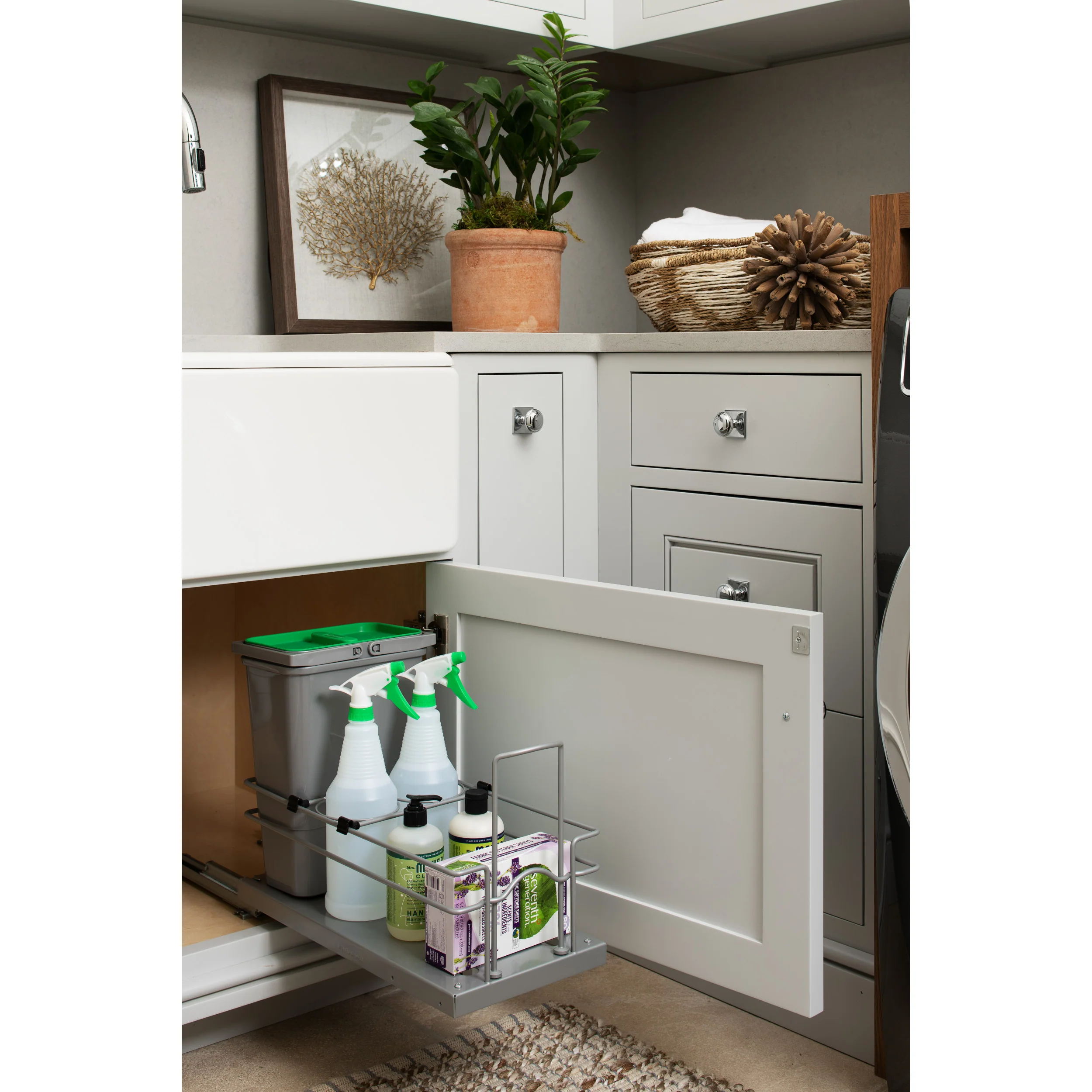 Sink Base Waste and Cleaning Pullout Gray 8.94 in (227 mm) W x 18.63 in (473 mm) D x 14.25 in (362 mm) H - Image 2
